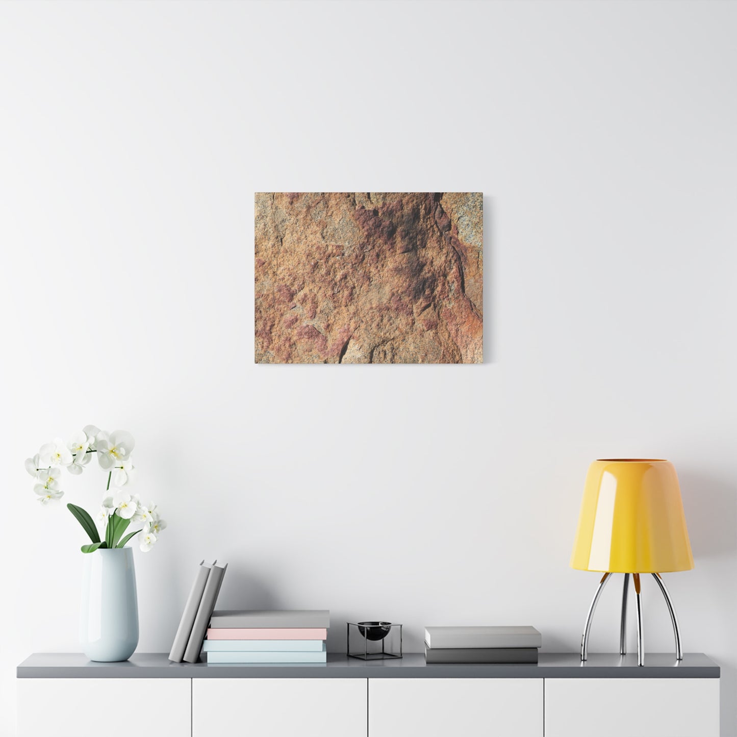 Lithic Veins of Ember - Unique Frameless Canvas Wall Art