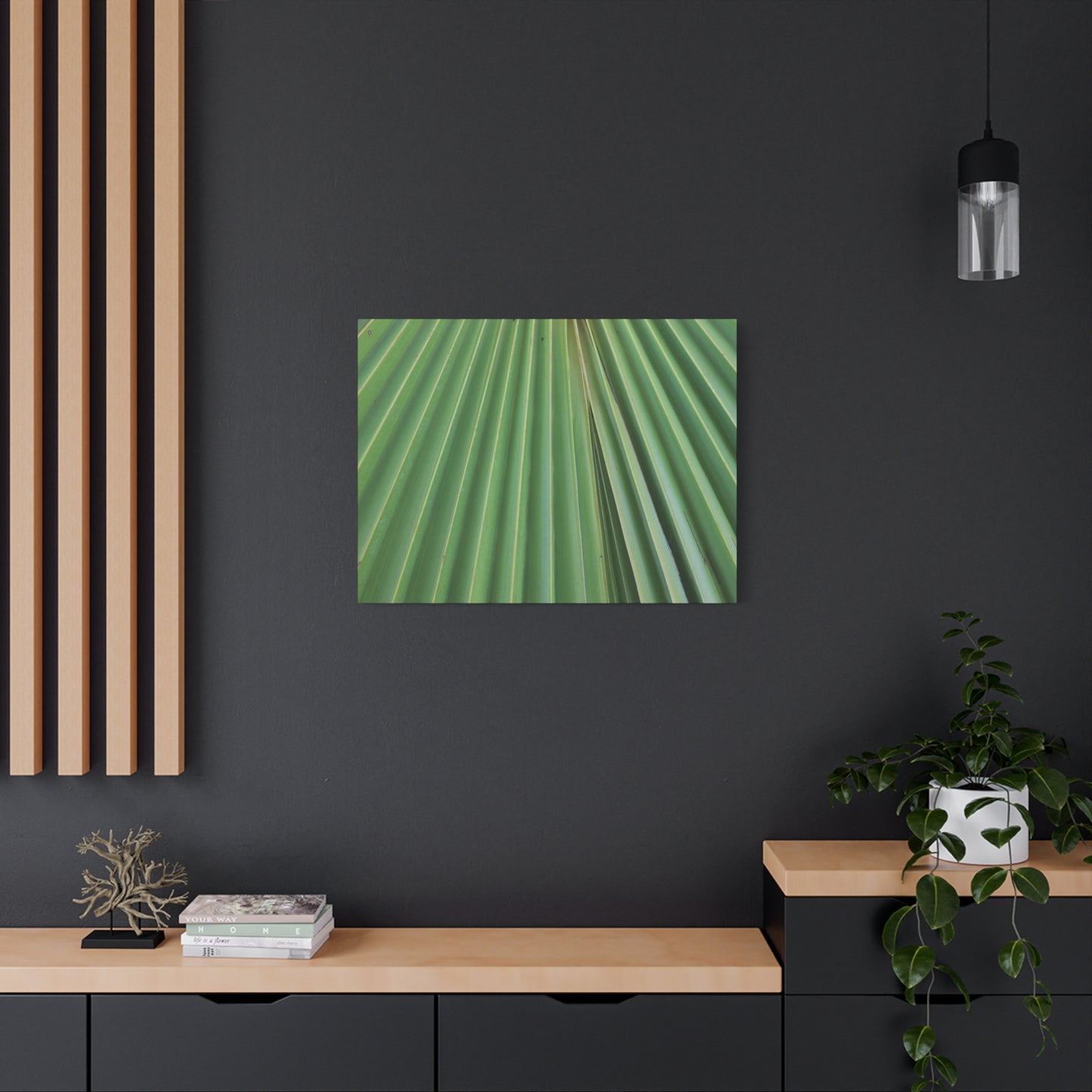 Fan of Green - Unique Frameless Canvas Wall Art