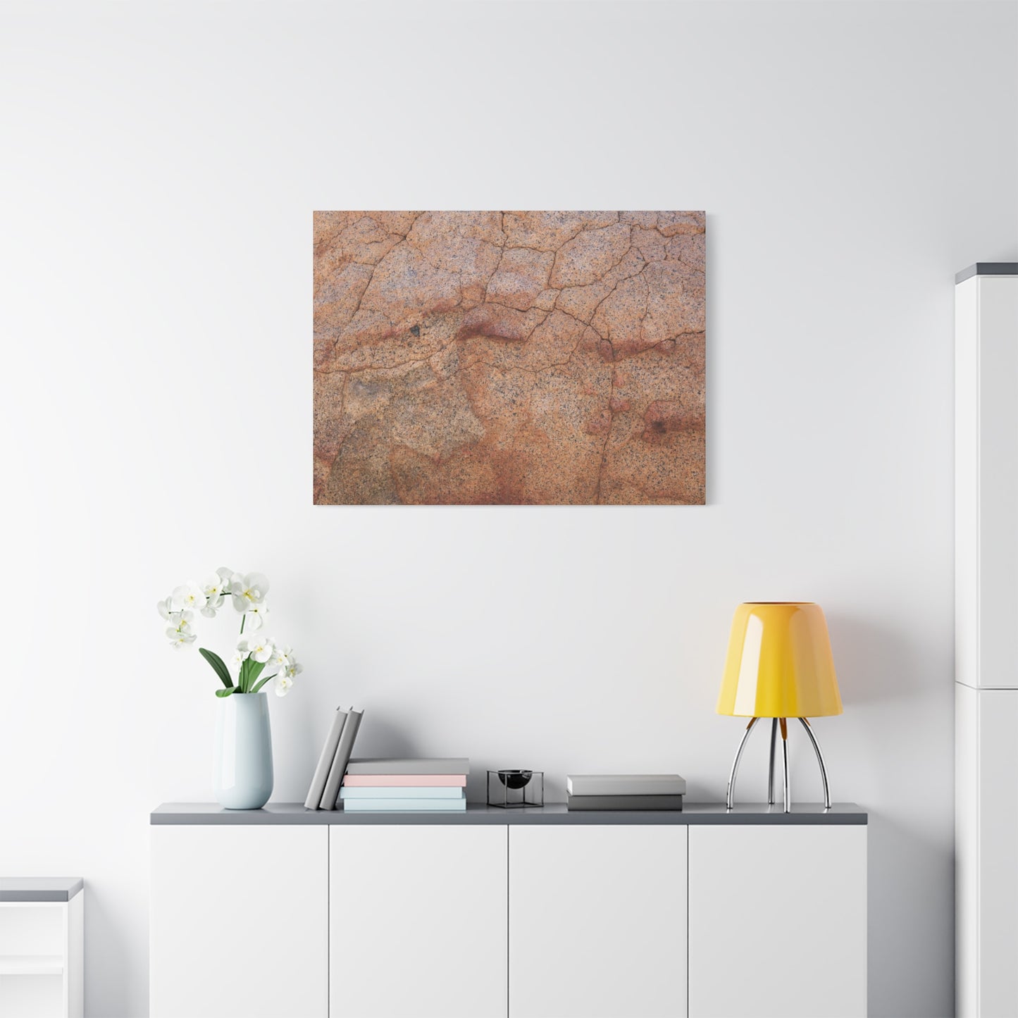 Cracked Earth's Whisper - Unique Frameless Canvas Wall Art