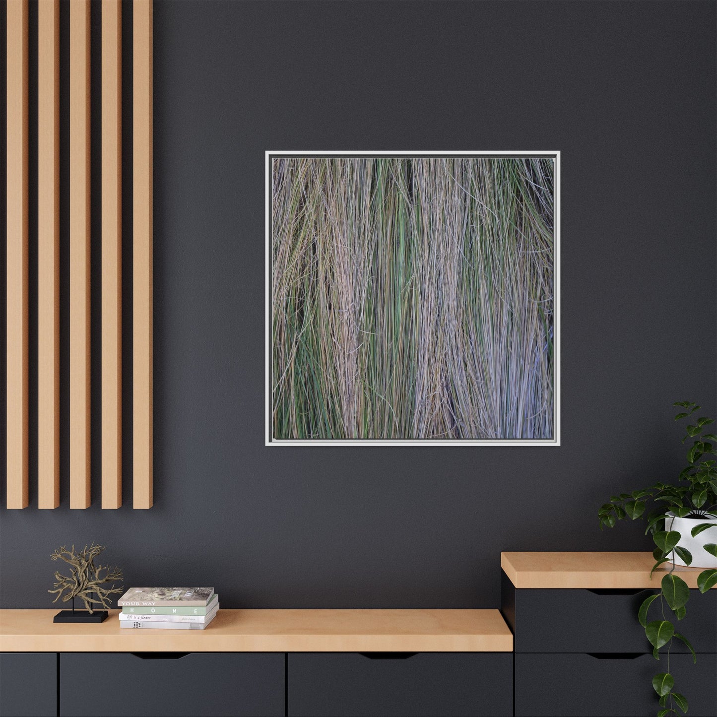 Whispers of Silver Grass - Unique Stretched Canvas Wall Art