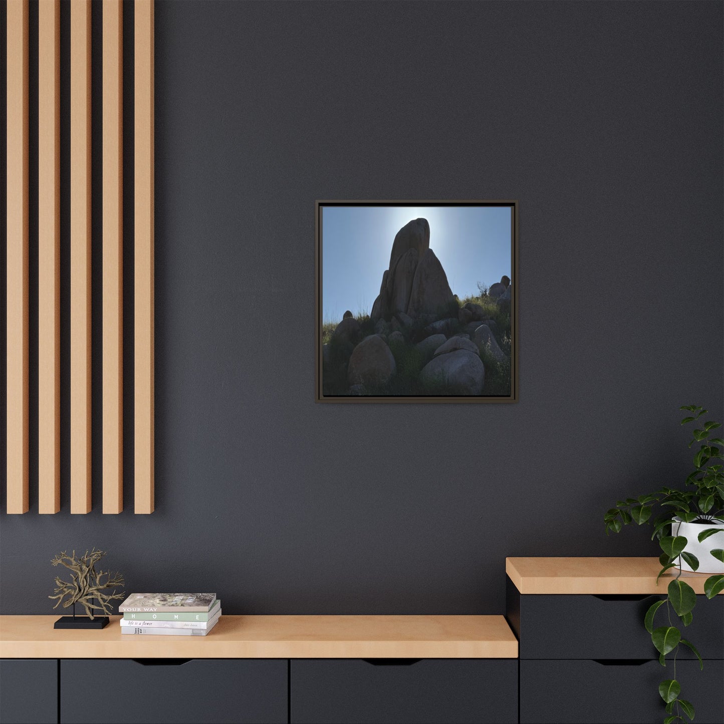 Boulder Silhouette - Unique Stretched Canvas Wall Art