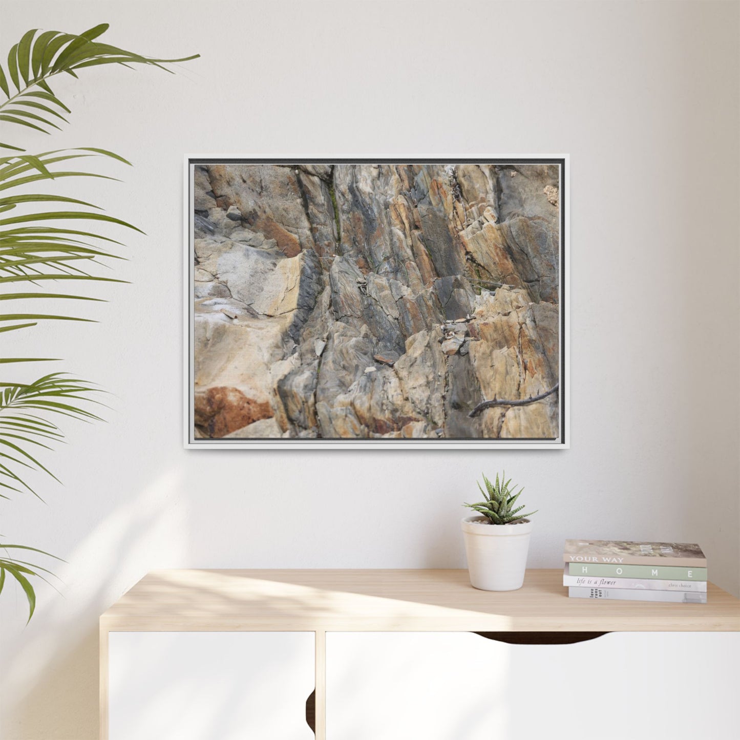 Stone's Silent Symphony - Unique Stretched Canvas Wall Art