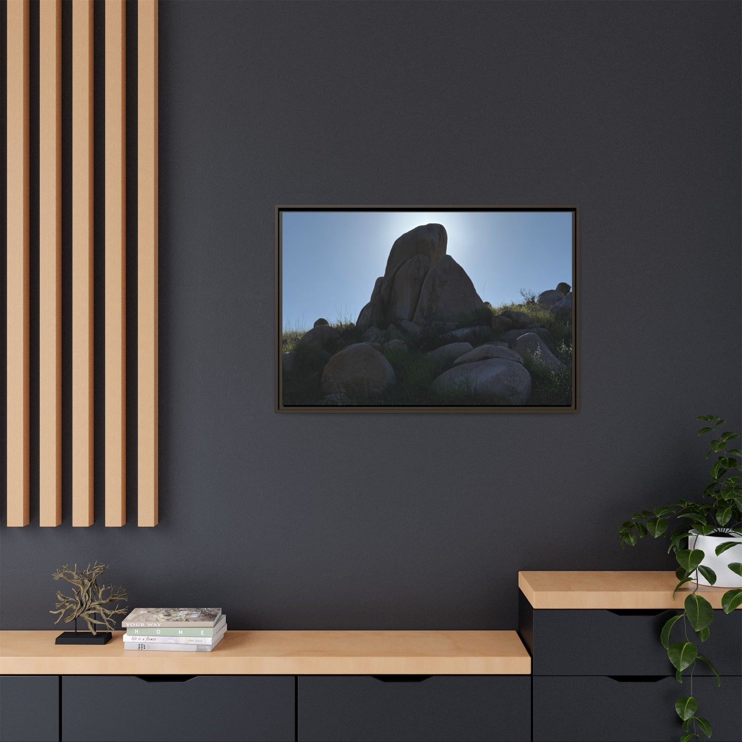 Boulder Silhouette - Unique Stretched Canvas Wall Art