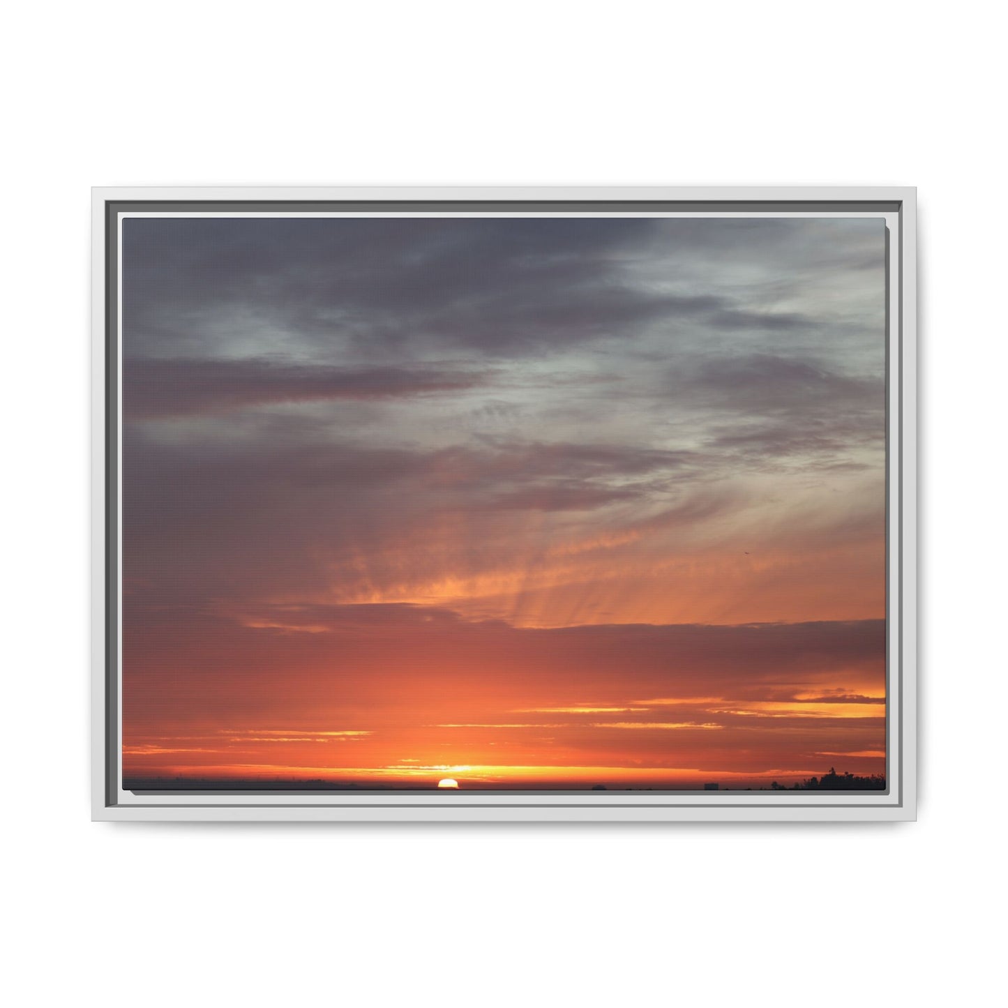 Fiery Horizon - Unique Stretched Canvas Wall Art