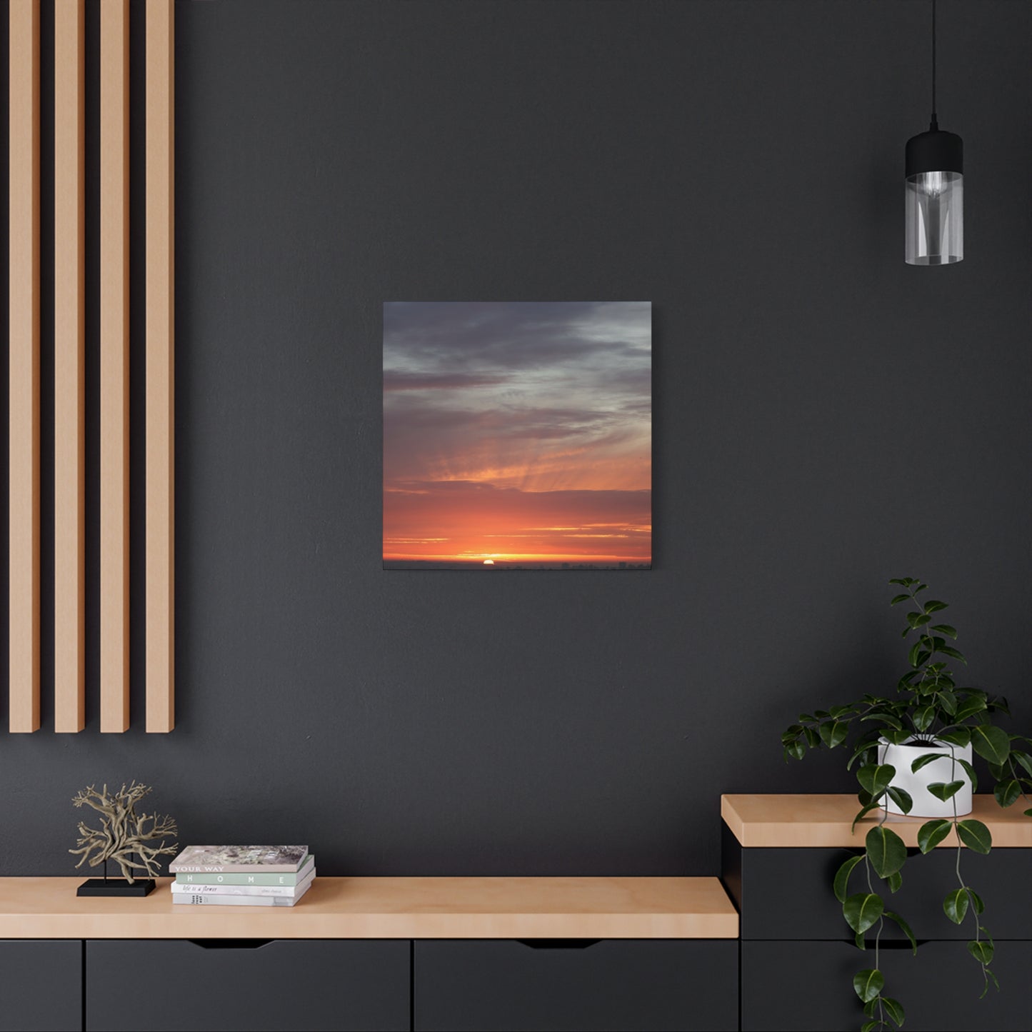 Horizon's Ember - Unique Frameless Canvas Wall Art