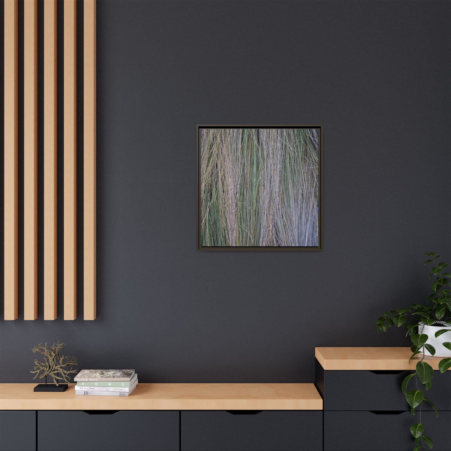 Whispers of Silver Grass - Unique Stretched Canvas Wall Art