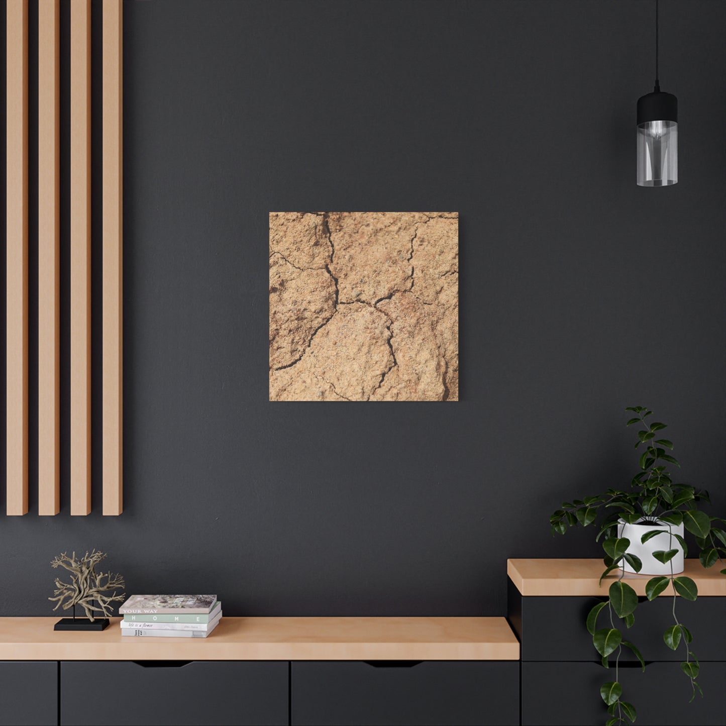 Cracked Earth's Lament - Unique Frameless Canvas Wall Art