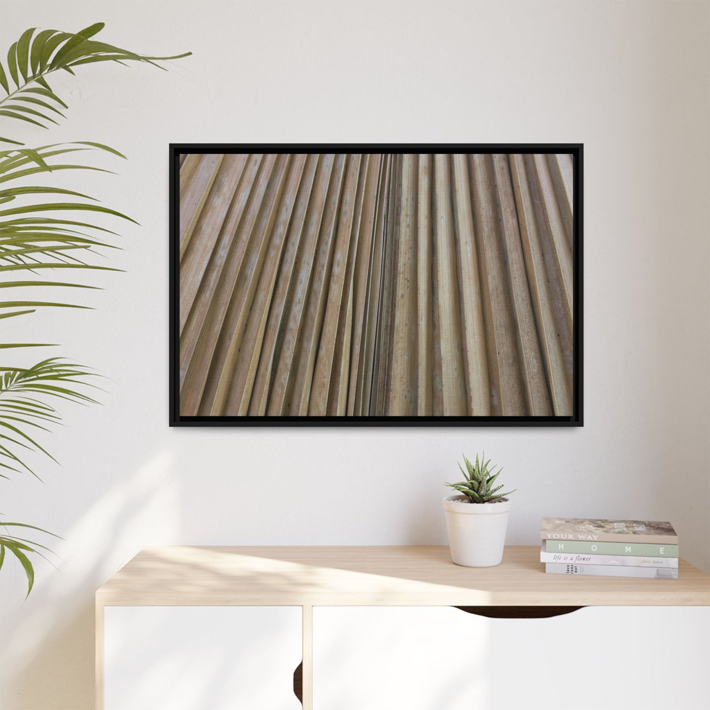 Wooden Whispers - Unique Stretched Canvas Wall Art
