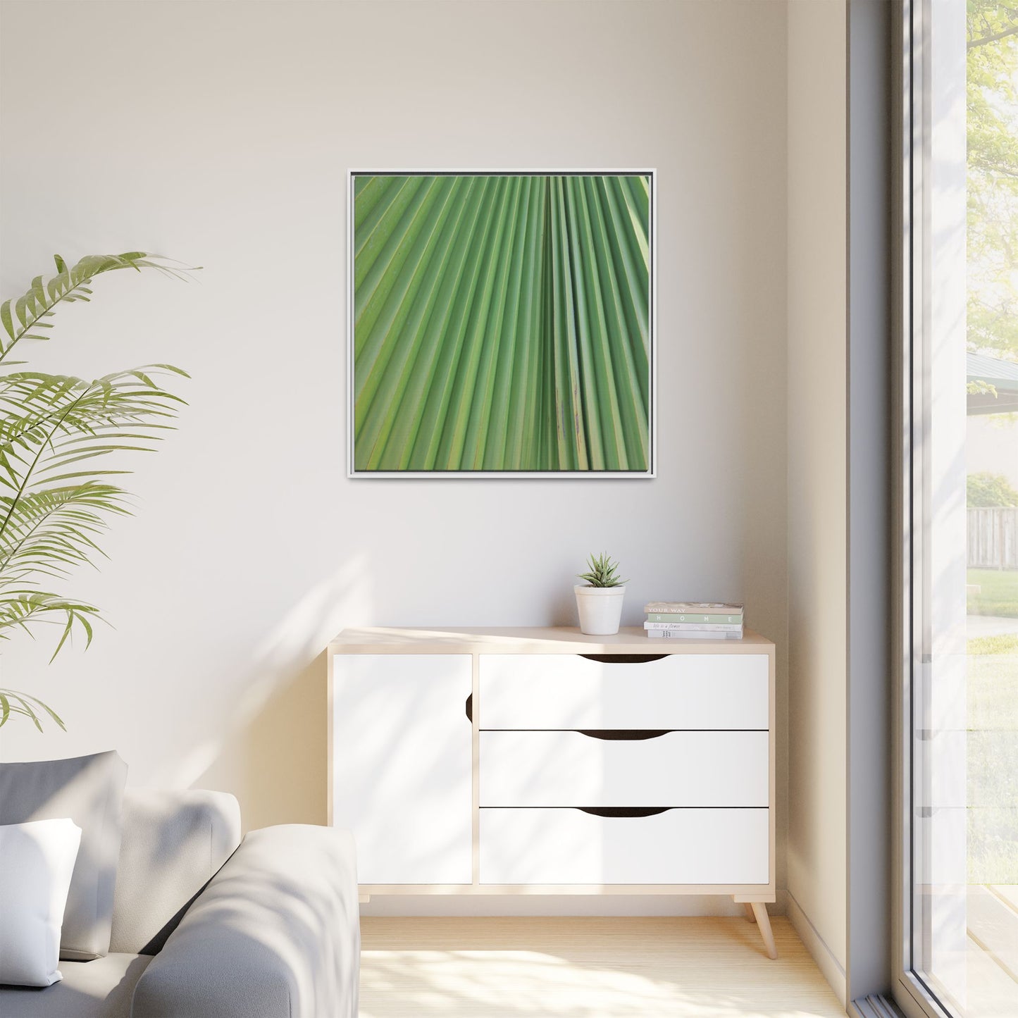 Emerald Rays - Unique Stretched Canvas Wall Art