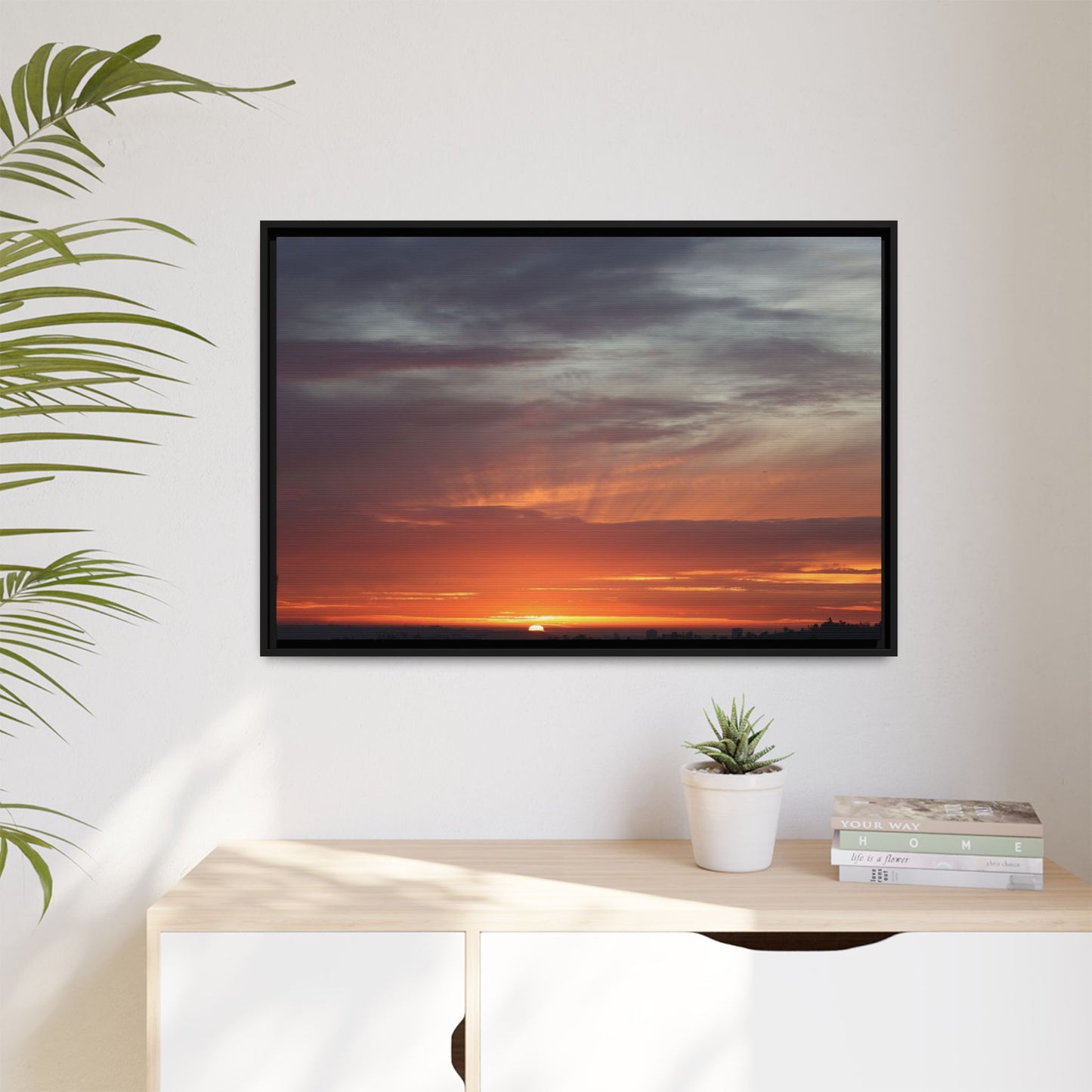 Fiery Horizon - Unique Stretched Canvas Wall Art