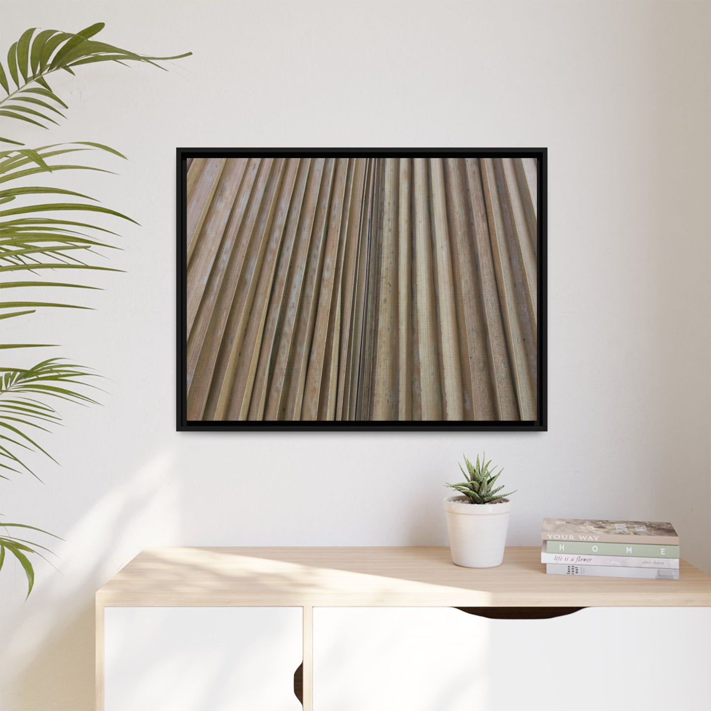 Wooden Whispers - Unique Stretched Canvas Wall Art
