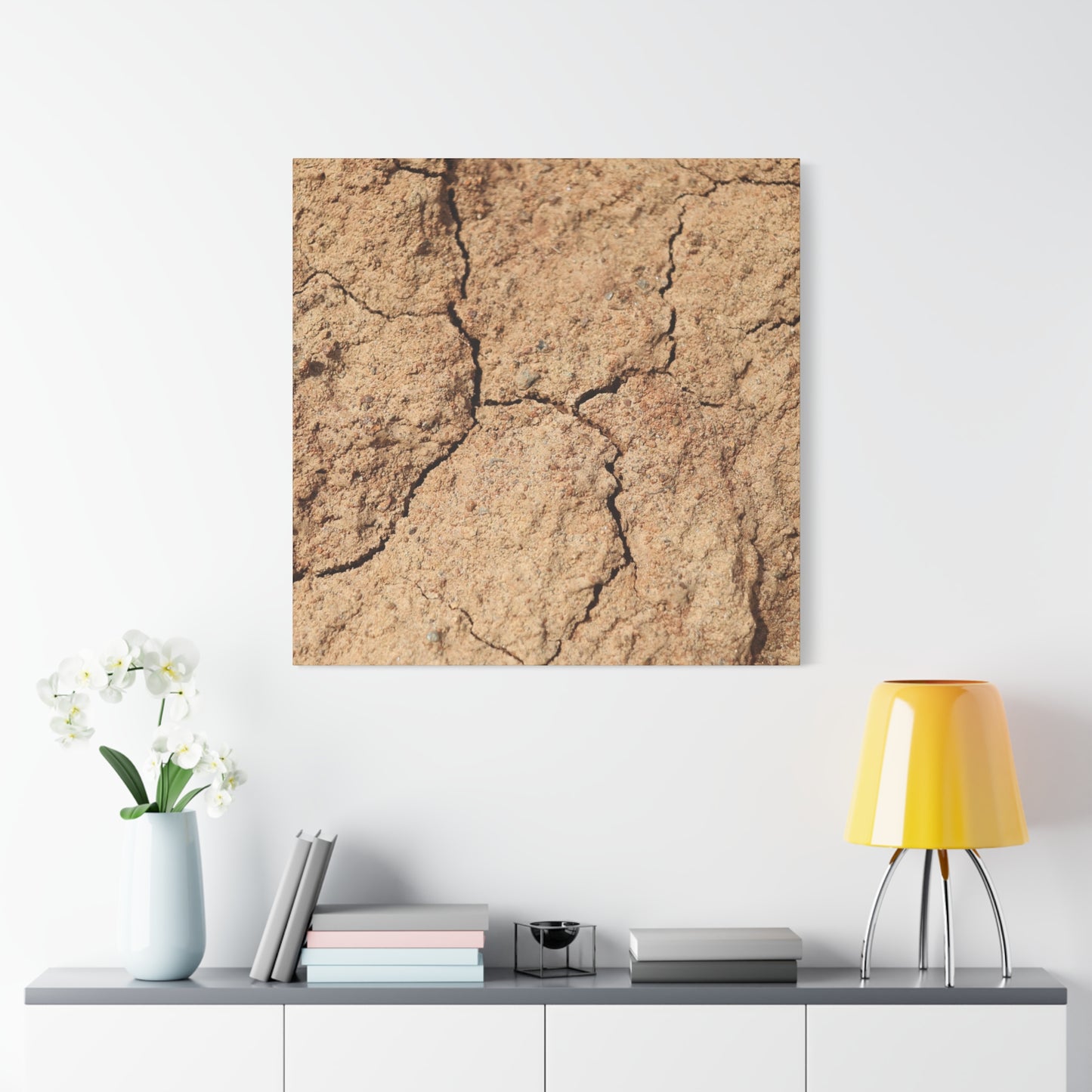 Cracked Earth's Lament - Unique Frameless Canvas Wall Art