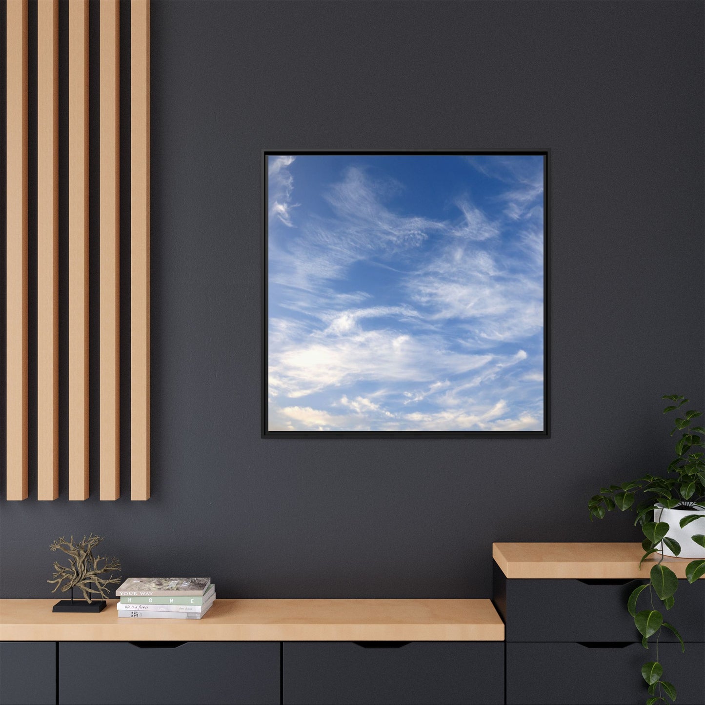 Ethereal Blue Tapestry - Unique Stretched Canvas Wall Art