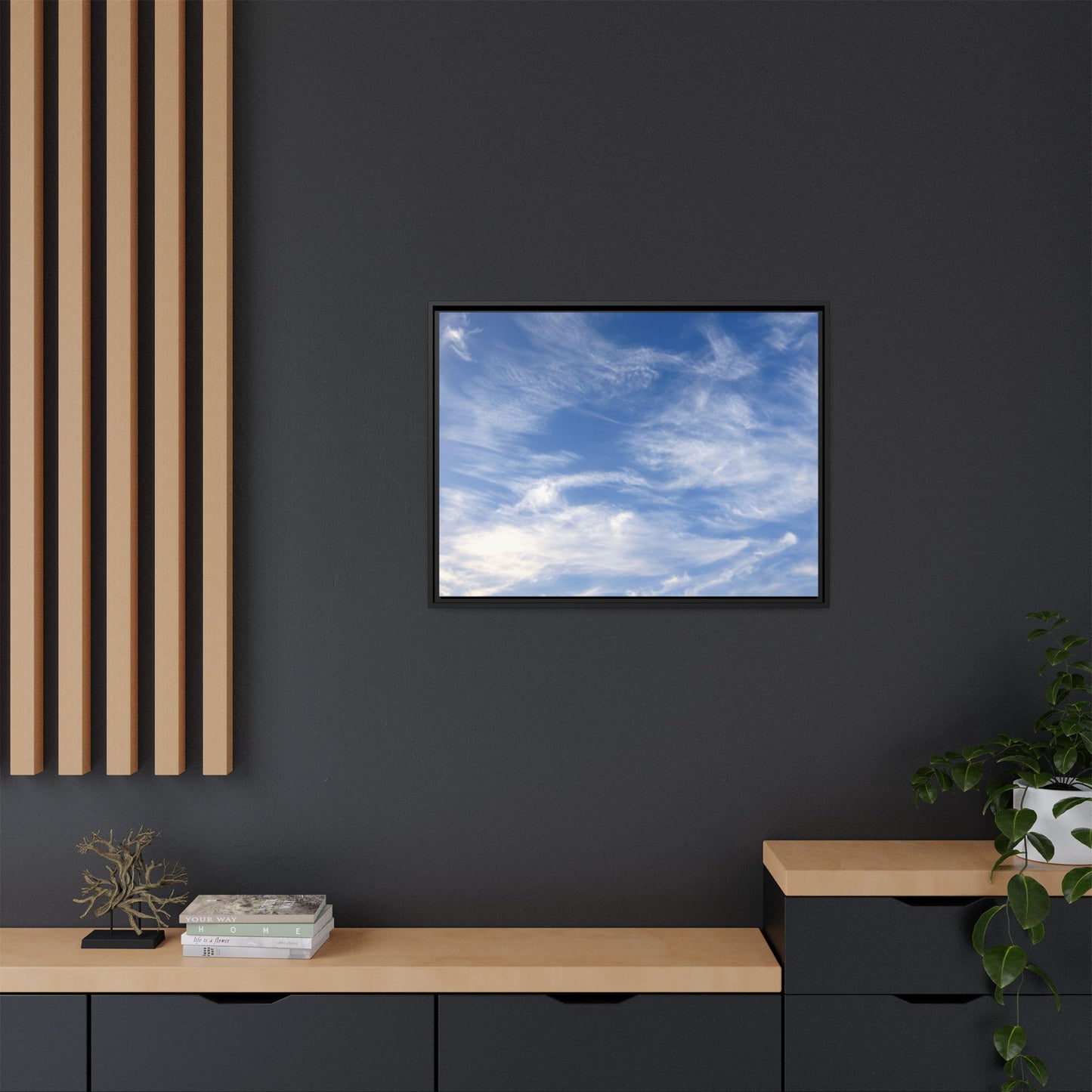 Ethereal Blue Tapestry - Unique Stretched Canvas Wall Art