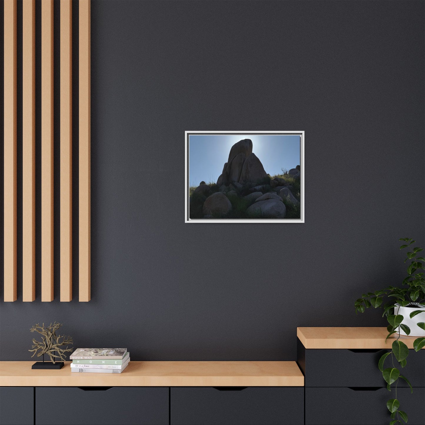 Boulder Silhouette - Unique Stretched Canvas Wall Art