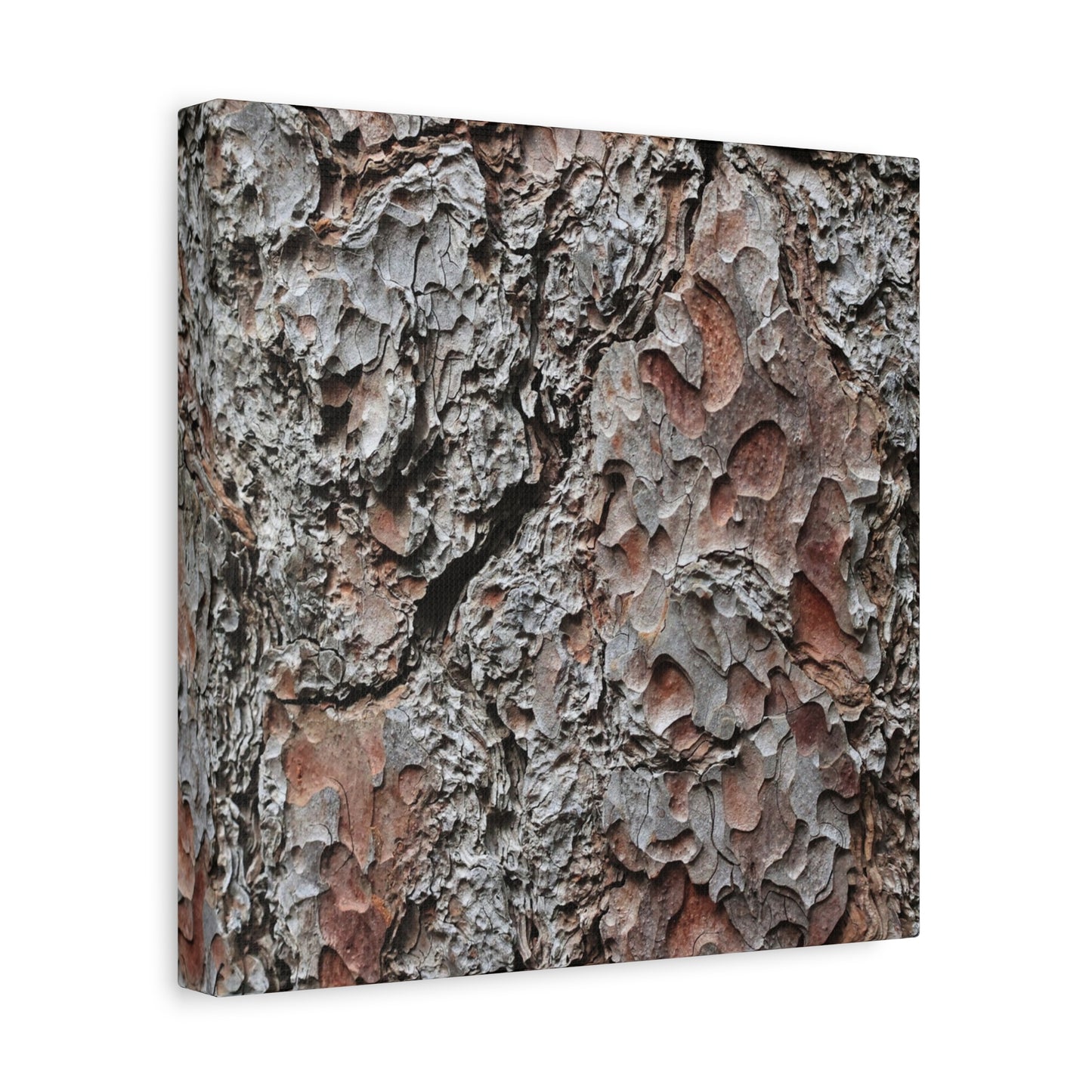 Textured Whispers of Bark - Unique Frameless Canvas Wall Art
