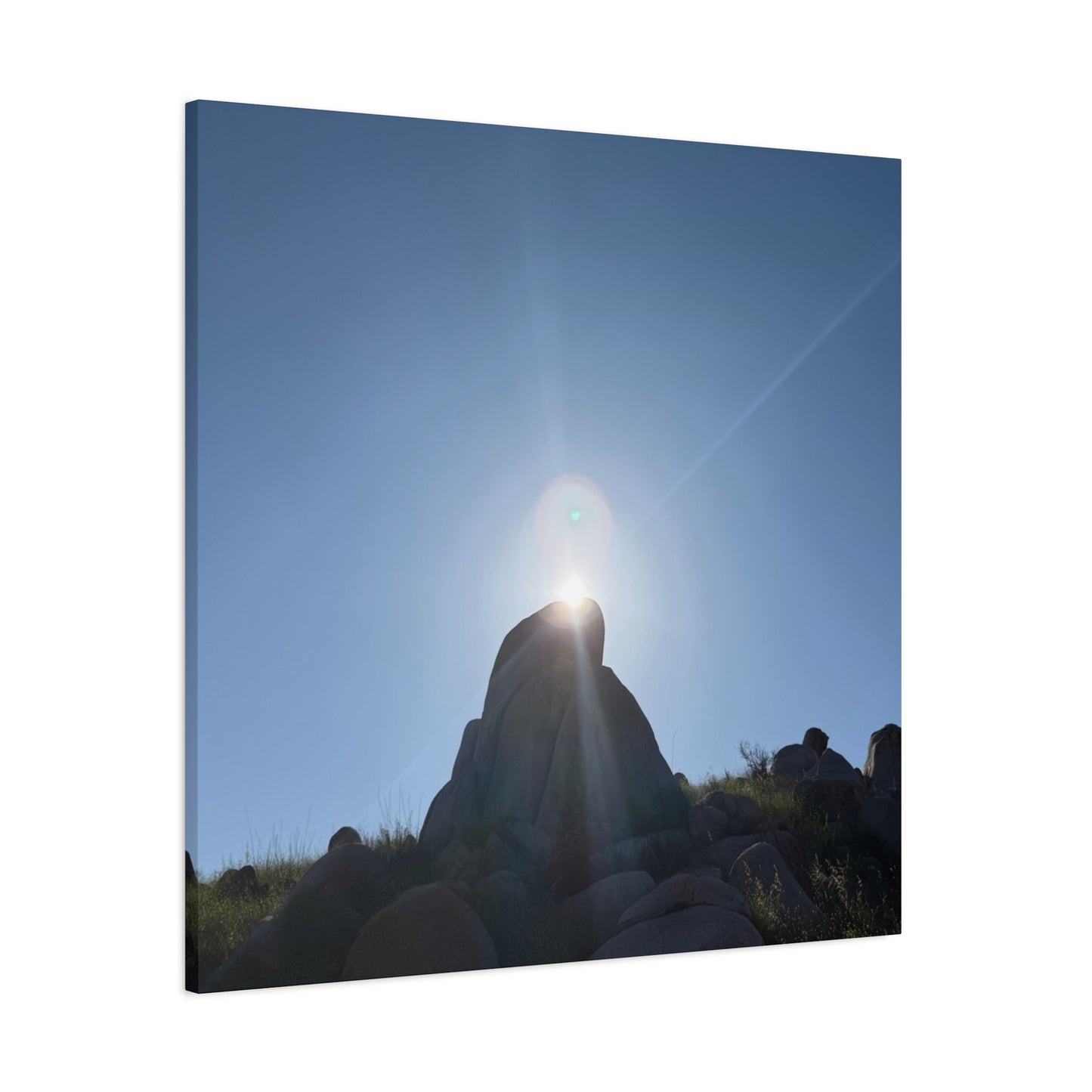 Sunburst Over Stone - Unique Frameless Canvas Wall Art