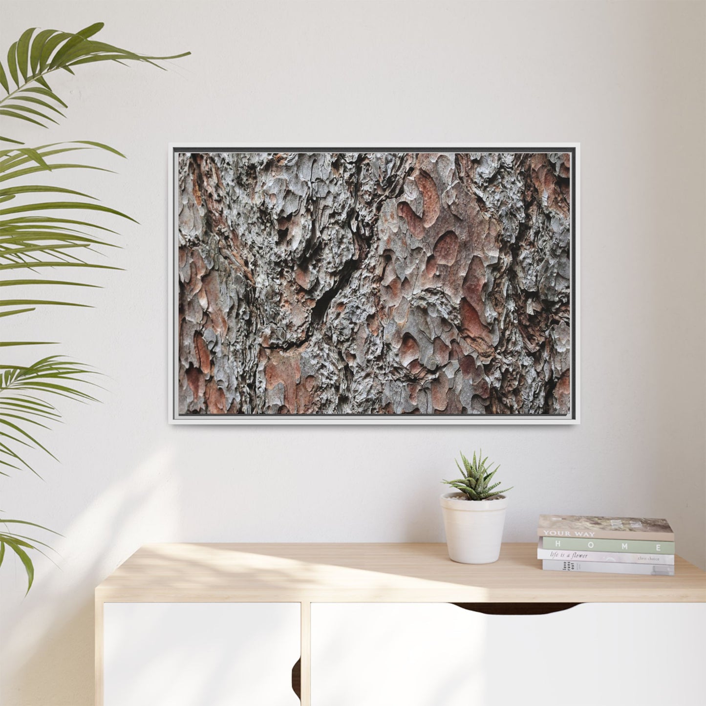 Bark Texture Symphony - Unique Stretched Canvas Wall Art