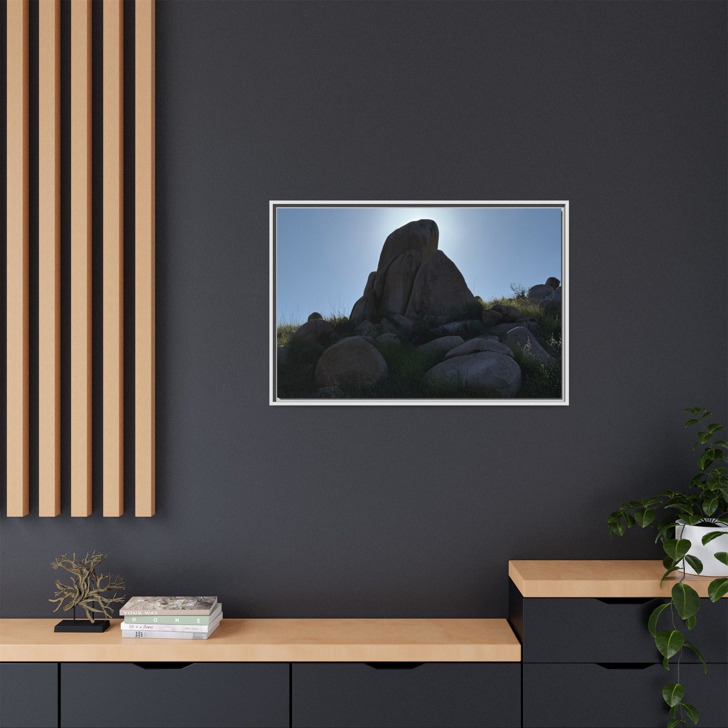 Boulder Silhouette - Unique Stretched Canvas Wall Art