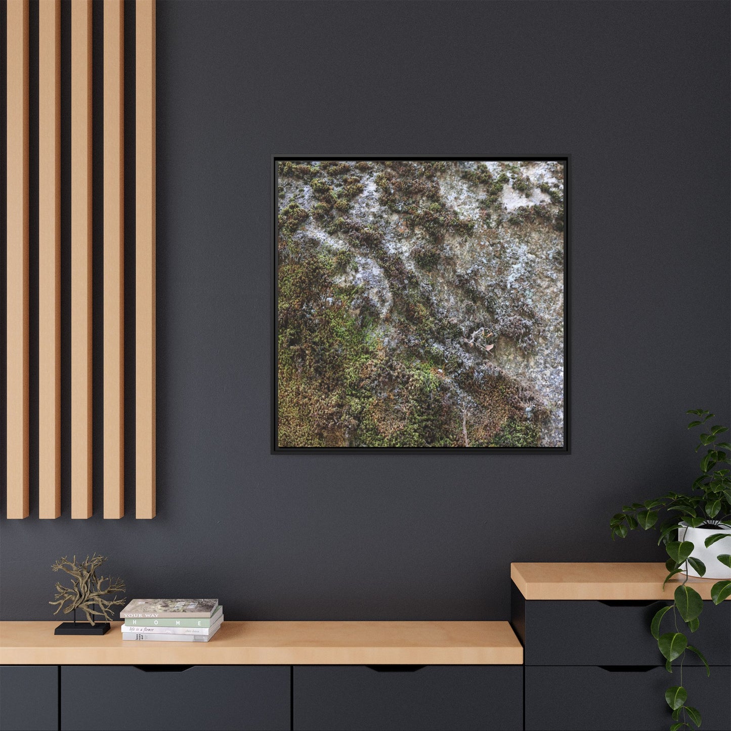 Mossy Whispers - Unique Stretched Canvas Wall Art