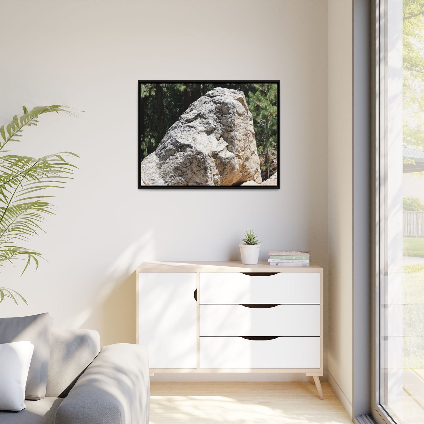 Stone's Silent Whisper - Unique Stretched Canvas Wall Art