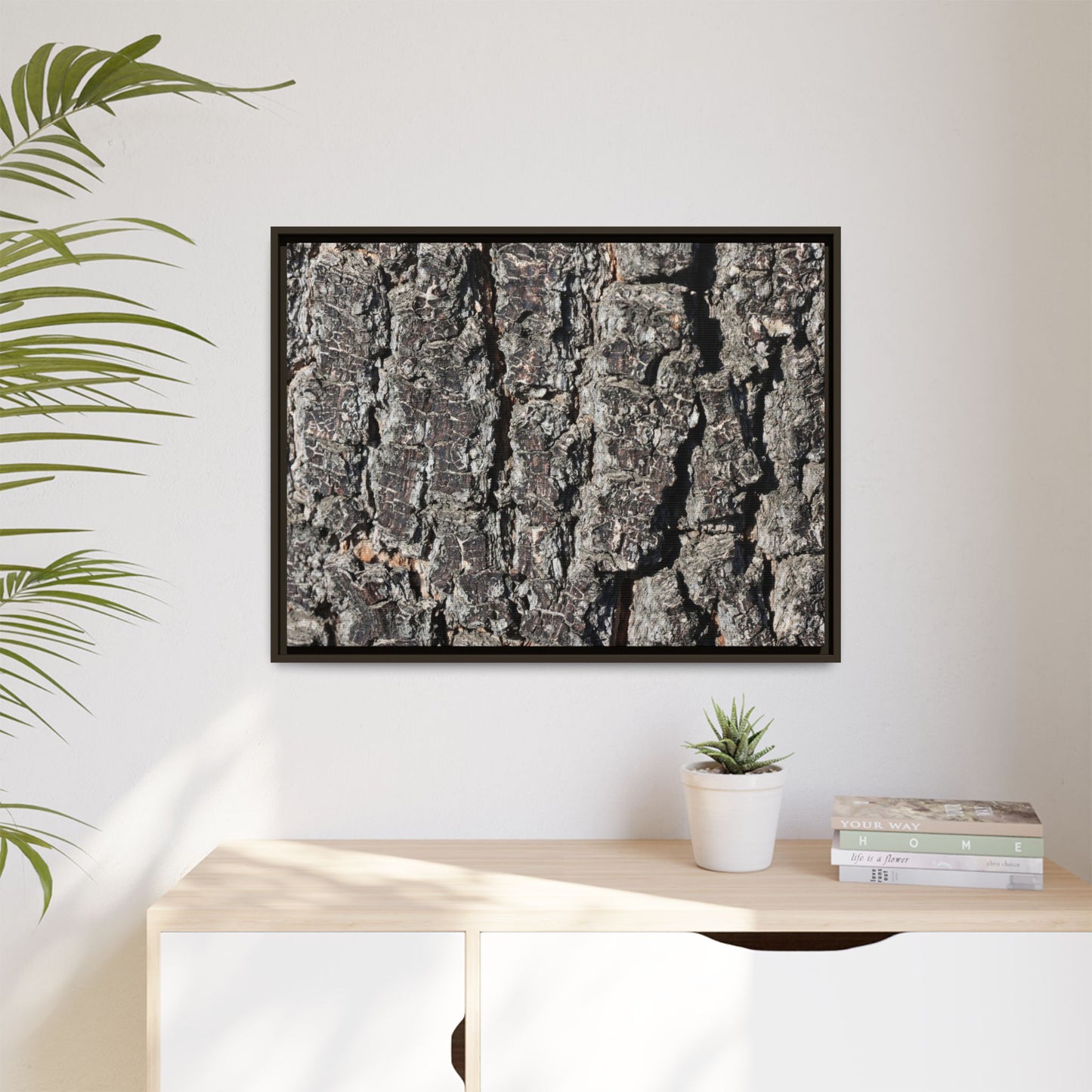 Bark Study in Gray - Unique Stretched Canvas Wall Art