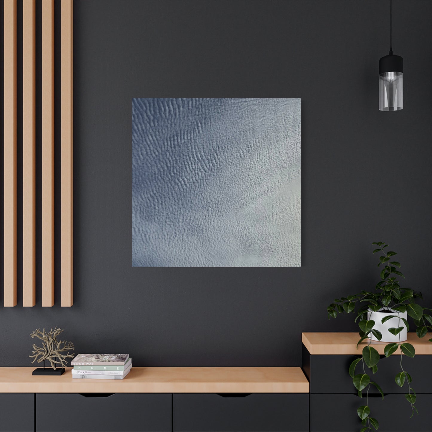 Undulating Whispers of Cerulean - Unique Frameless Canvas Wall Art