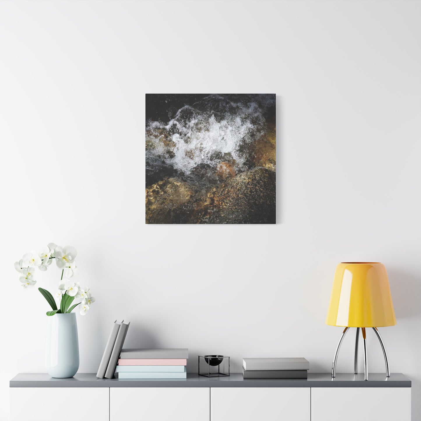 Stone and Surge - Unique Frameless Canvas Wall Art