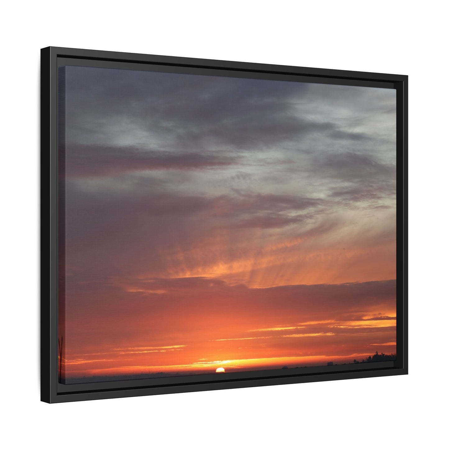 Fiery Horizon - Unique Stretched Canvas Wall Art