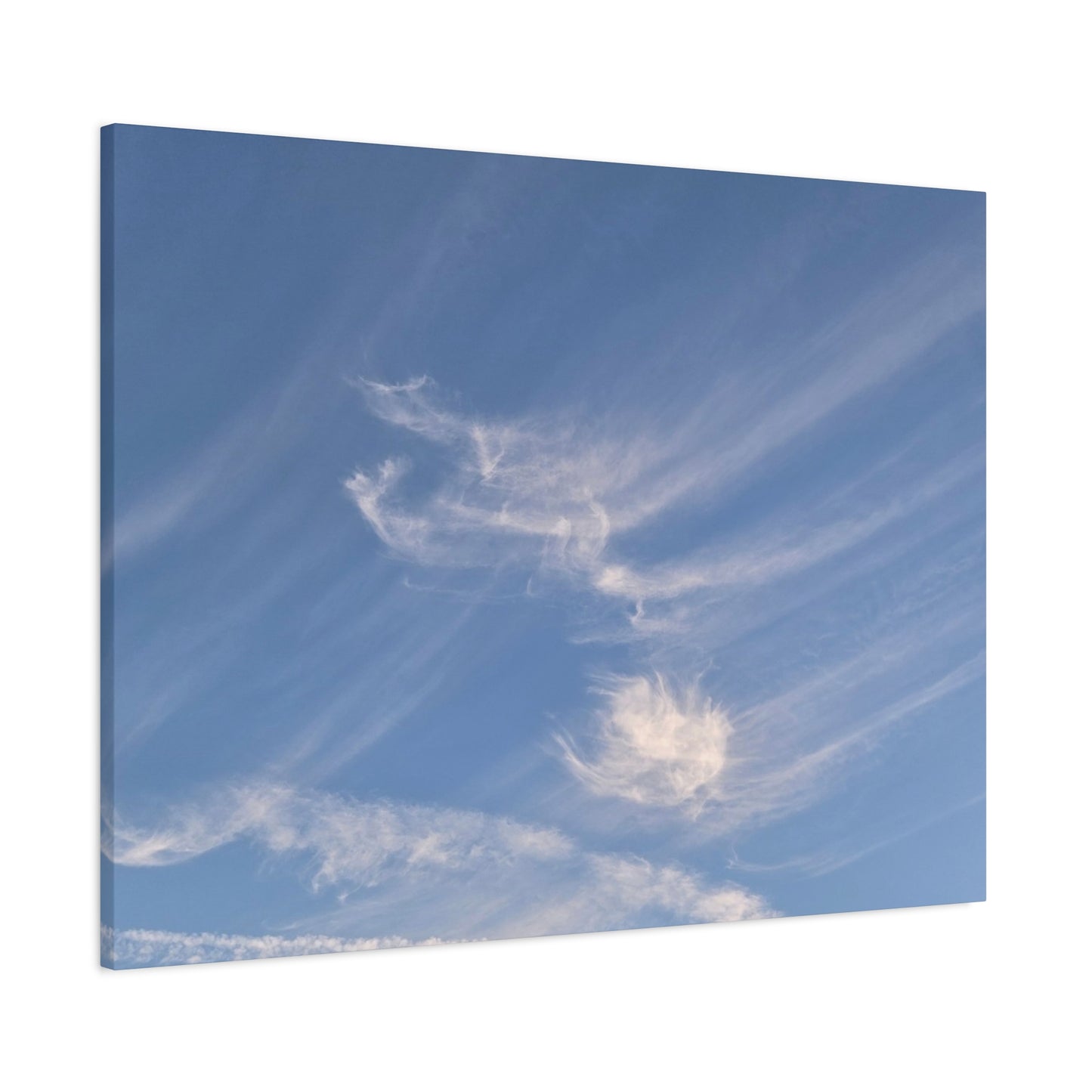 Wispy Whispers of Azure - Unique Frameless Canvas Wall Art