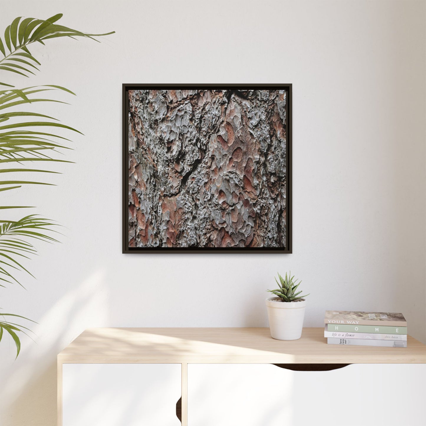 Bark Texture Symphony - Unique Stretched Canvas Wall Art