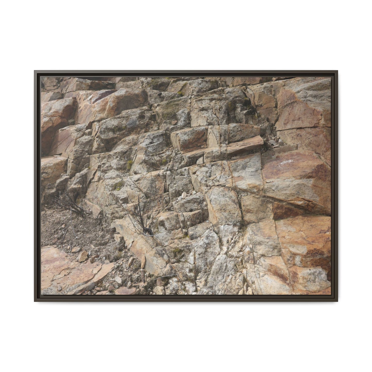 Stone's Silent Story - Unique Stretched Canvas Wall Art