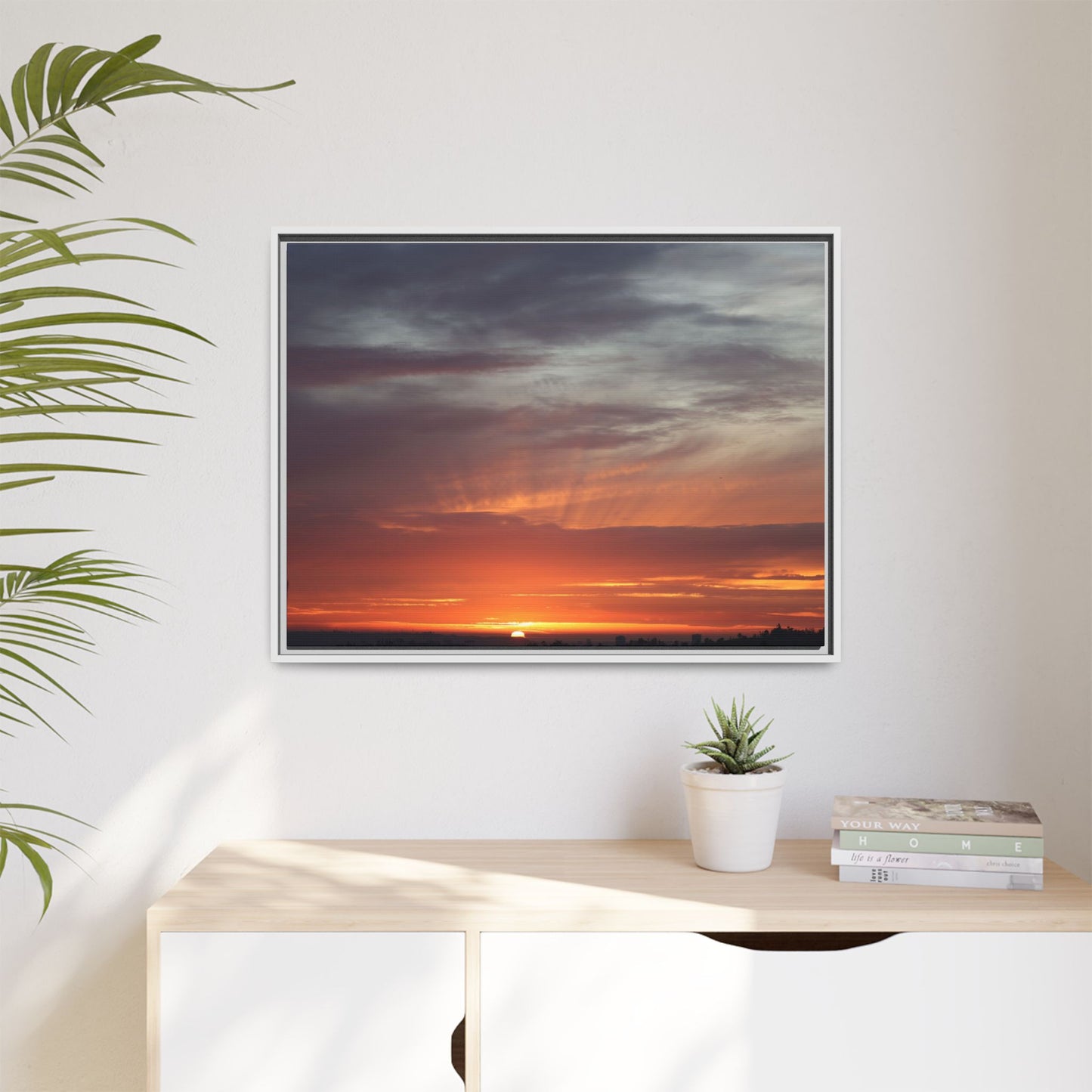 Fiery Horizon - Unique Stretched Canvas Wall Art
