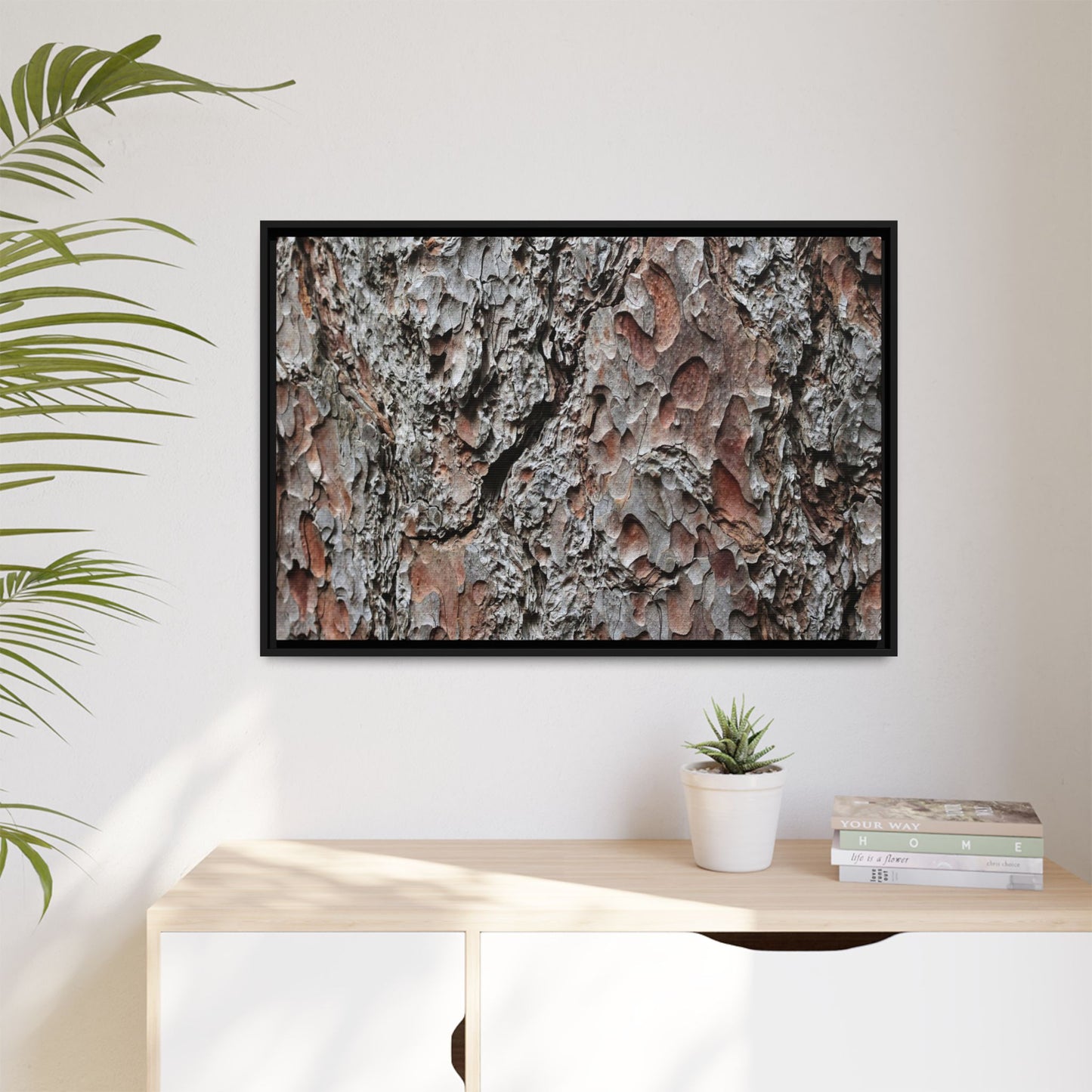 Bark Texture Symphony - Unique Stretched Canvas Wall Art