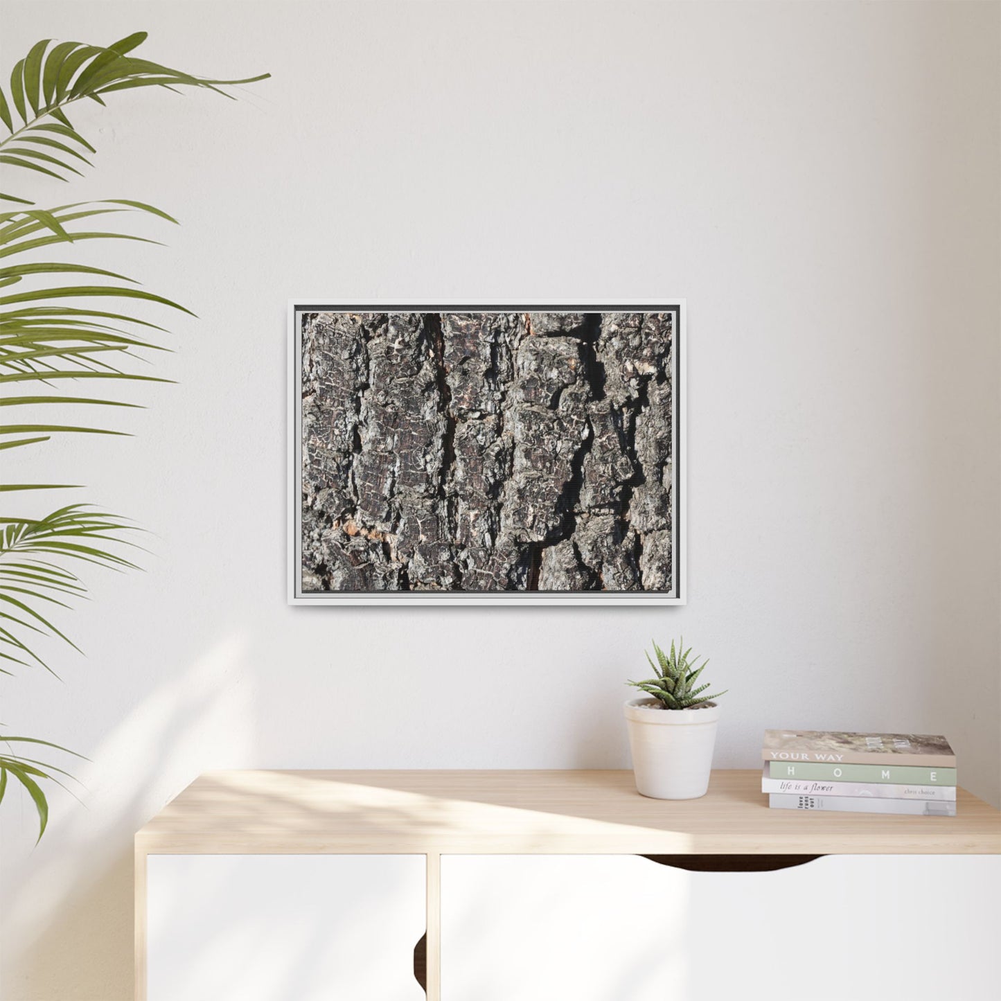 Bark Study in Gray - Unique Stretched Canvas Wall Art