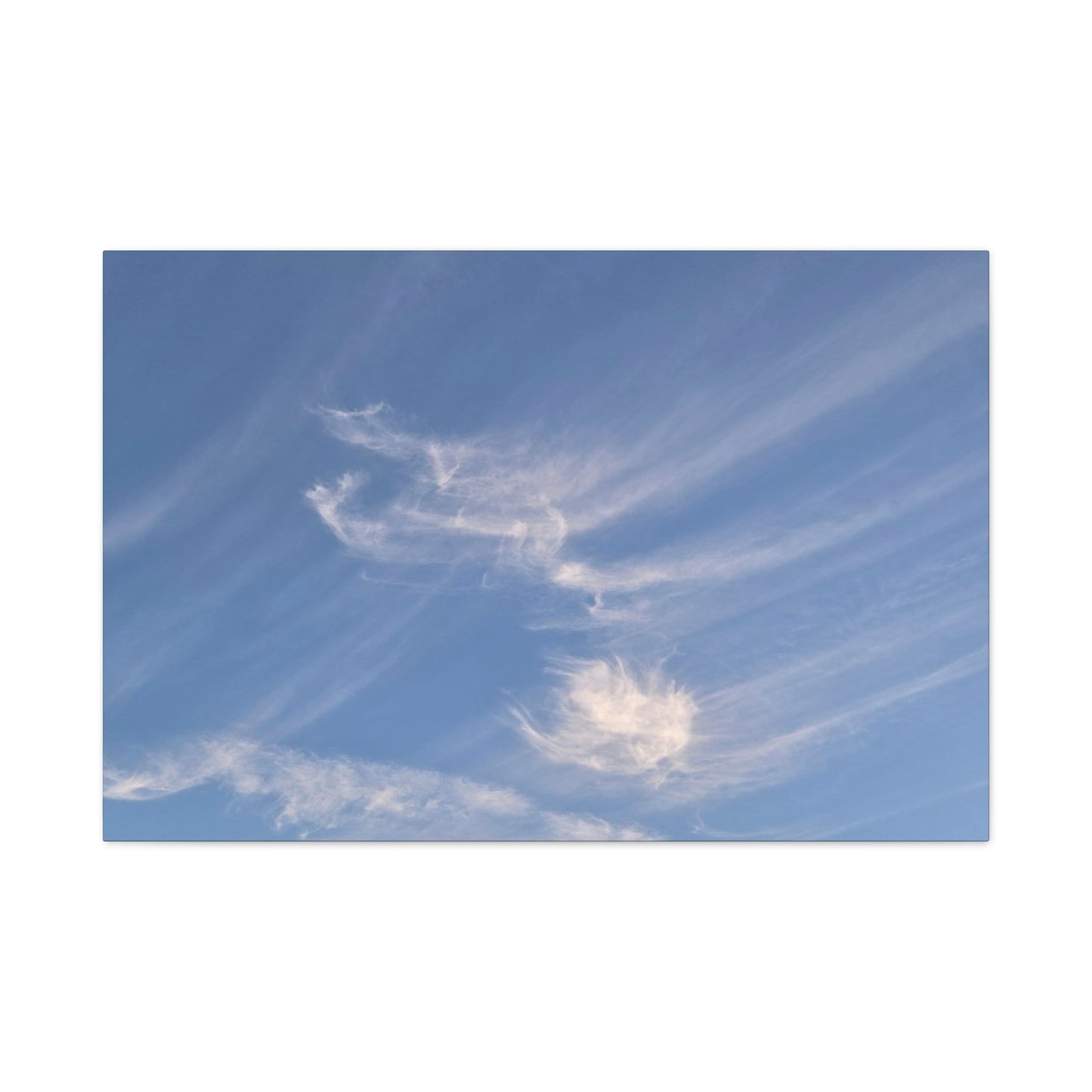 Wispy Whispers of Azure - Unique Frameless Canvas Wall Art