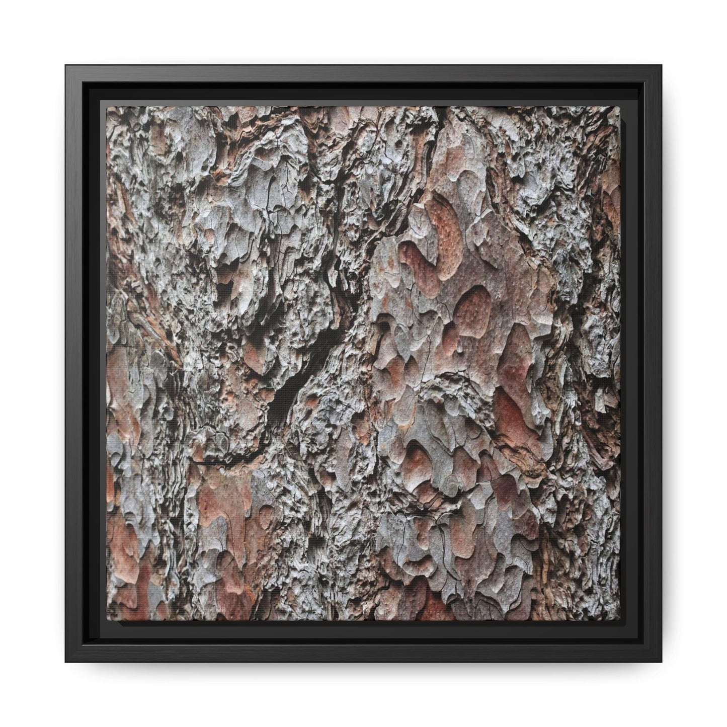 Bark Texture Symphony - Unique Stretched Canvas Wall Art