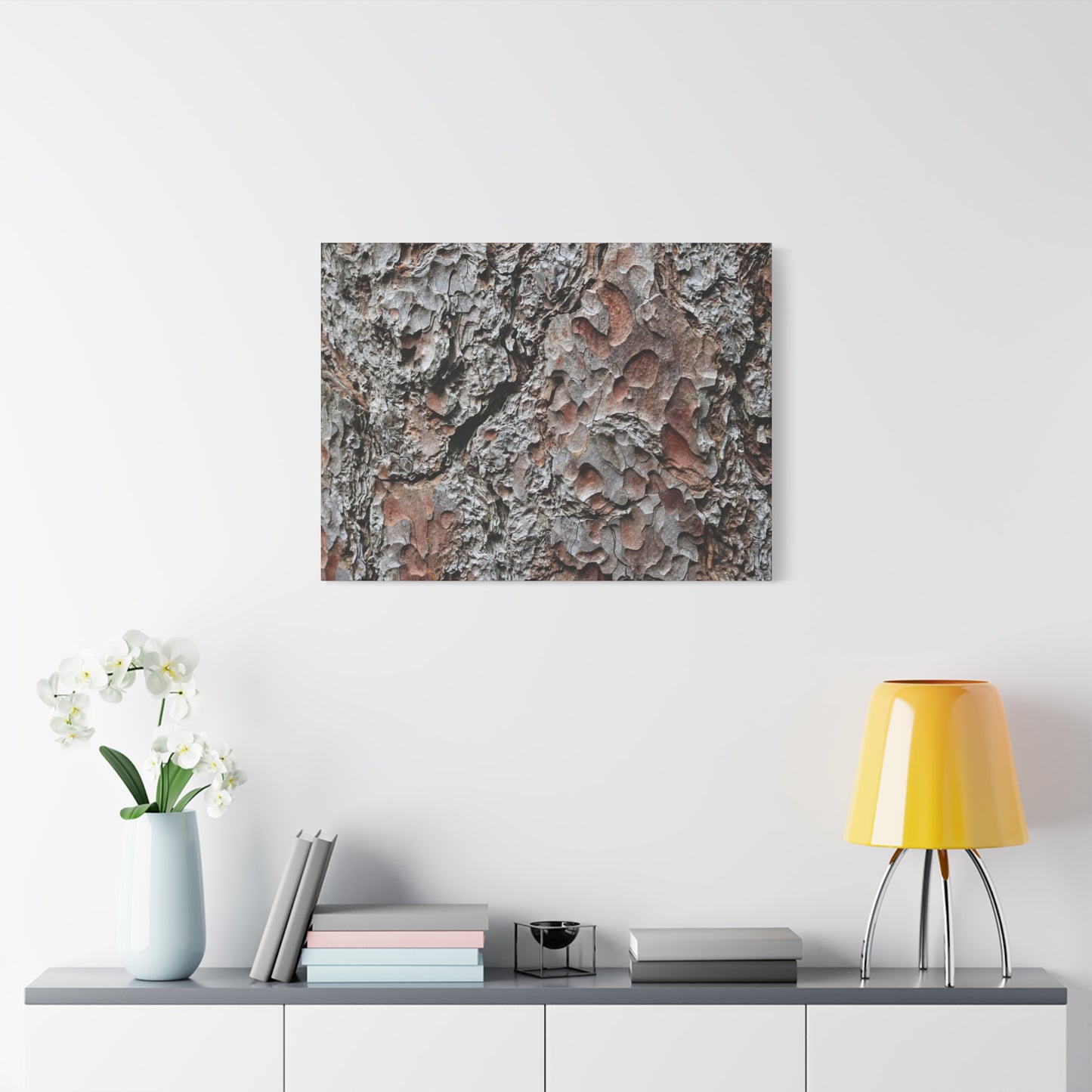 Textured Whispers of Bark - Unique Frameless Canvas Wall Art