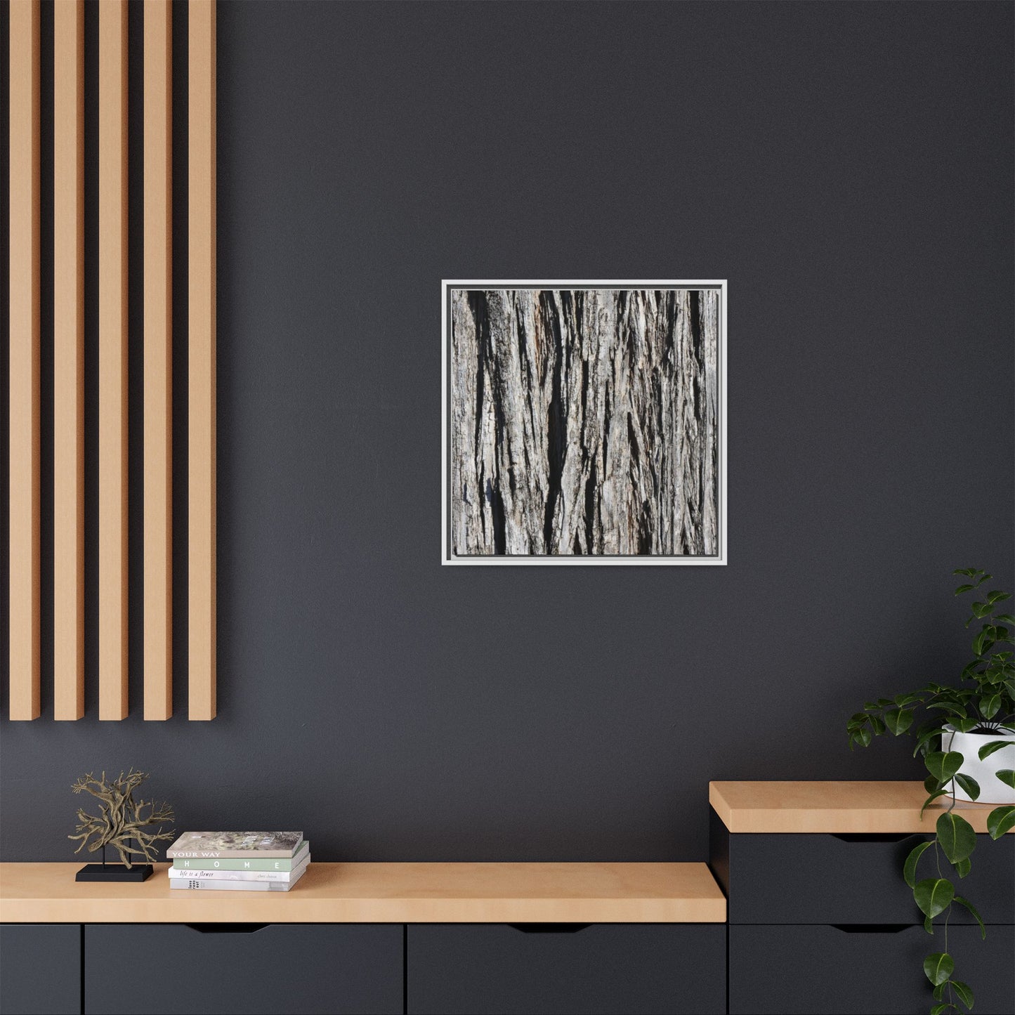 Bark Lines - Unique Stretched Canvas Wall Art
