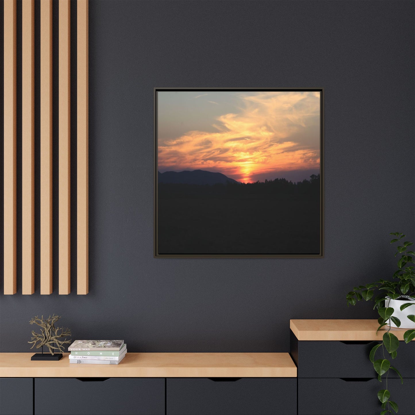 Gilded Horizon - Unique Stretched Canvas Wall Art