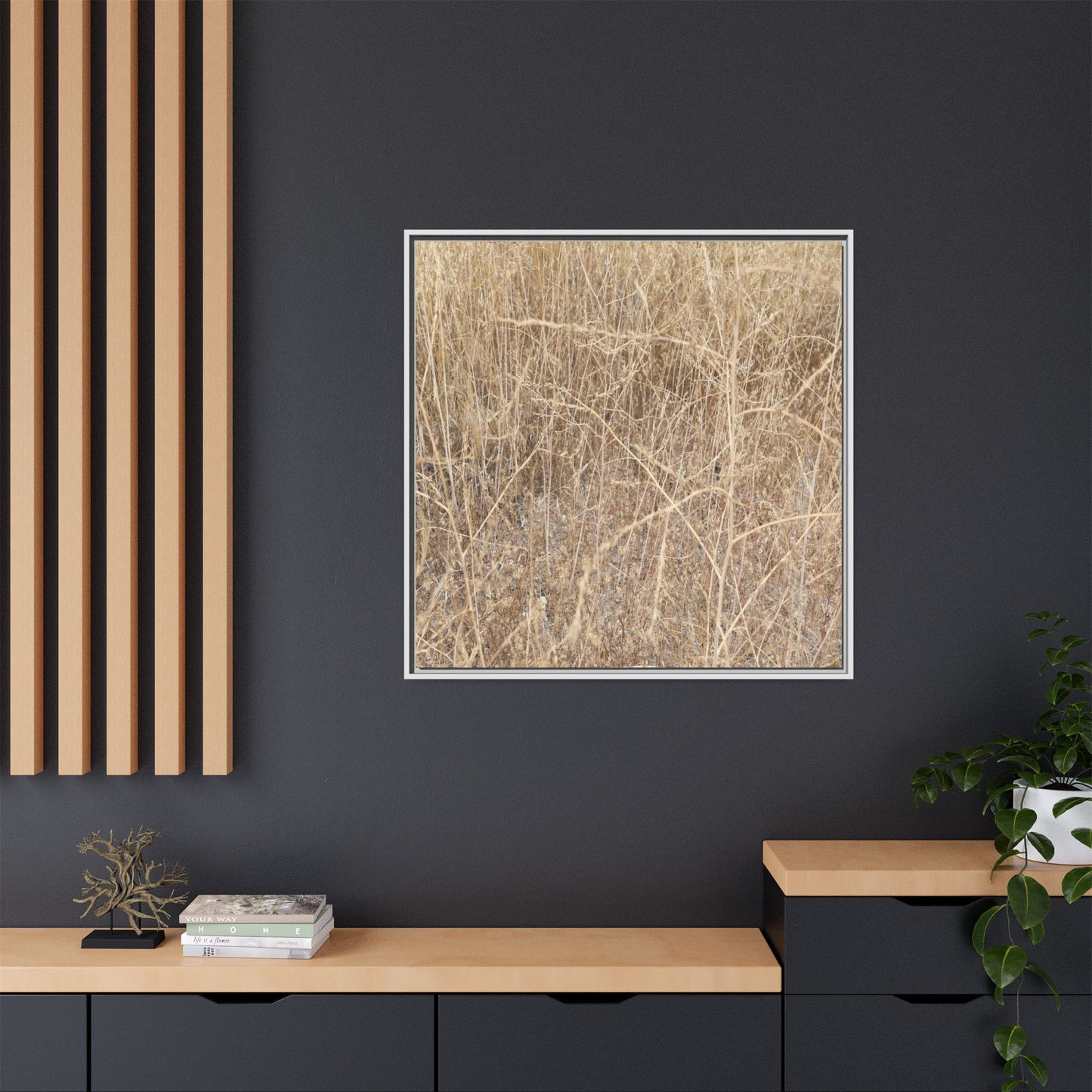 Golden Stalks - Unique Stretched Canvas Wall Art