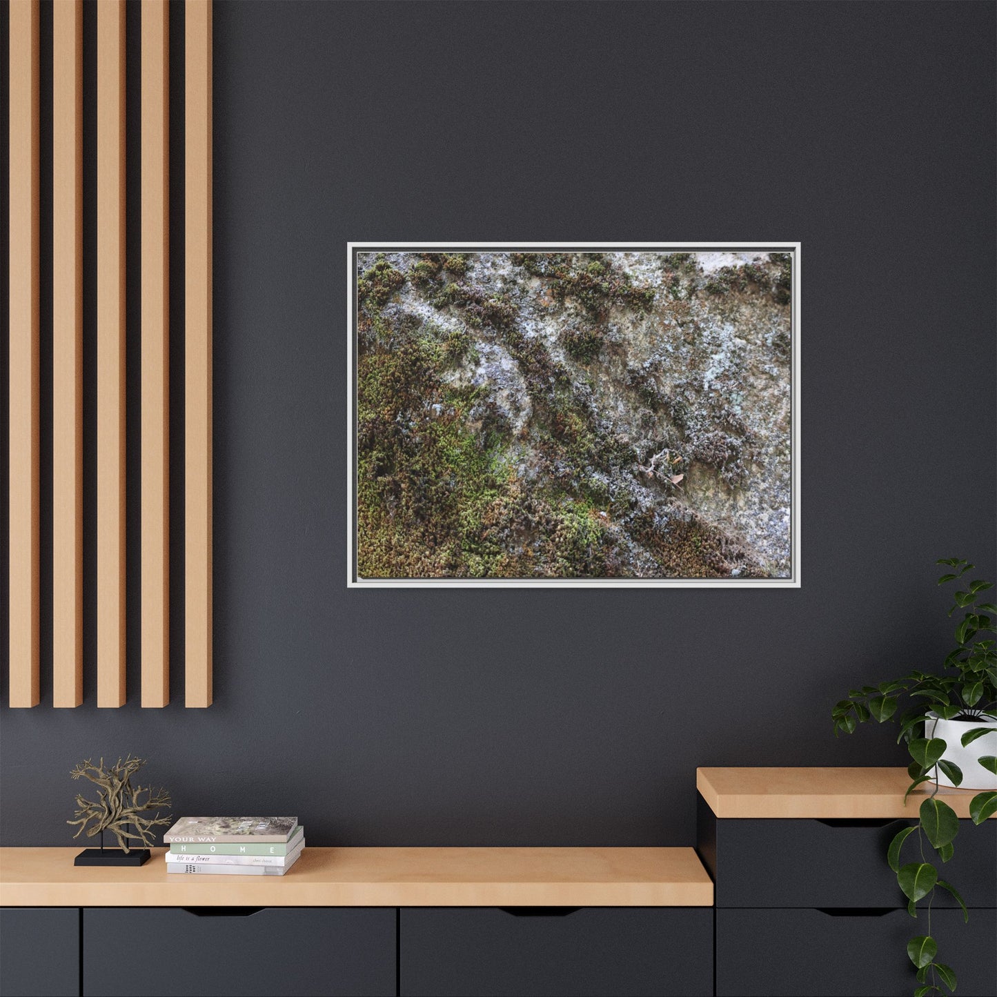 Mossy Whispers - Unique Stretched Canvas Wall Art