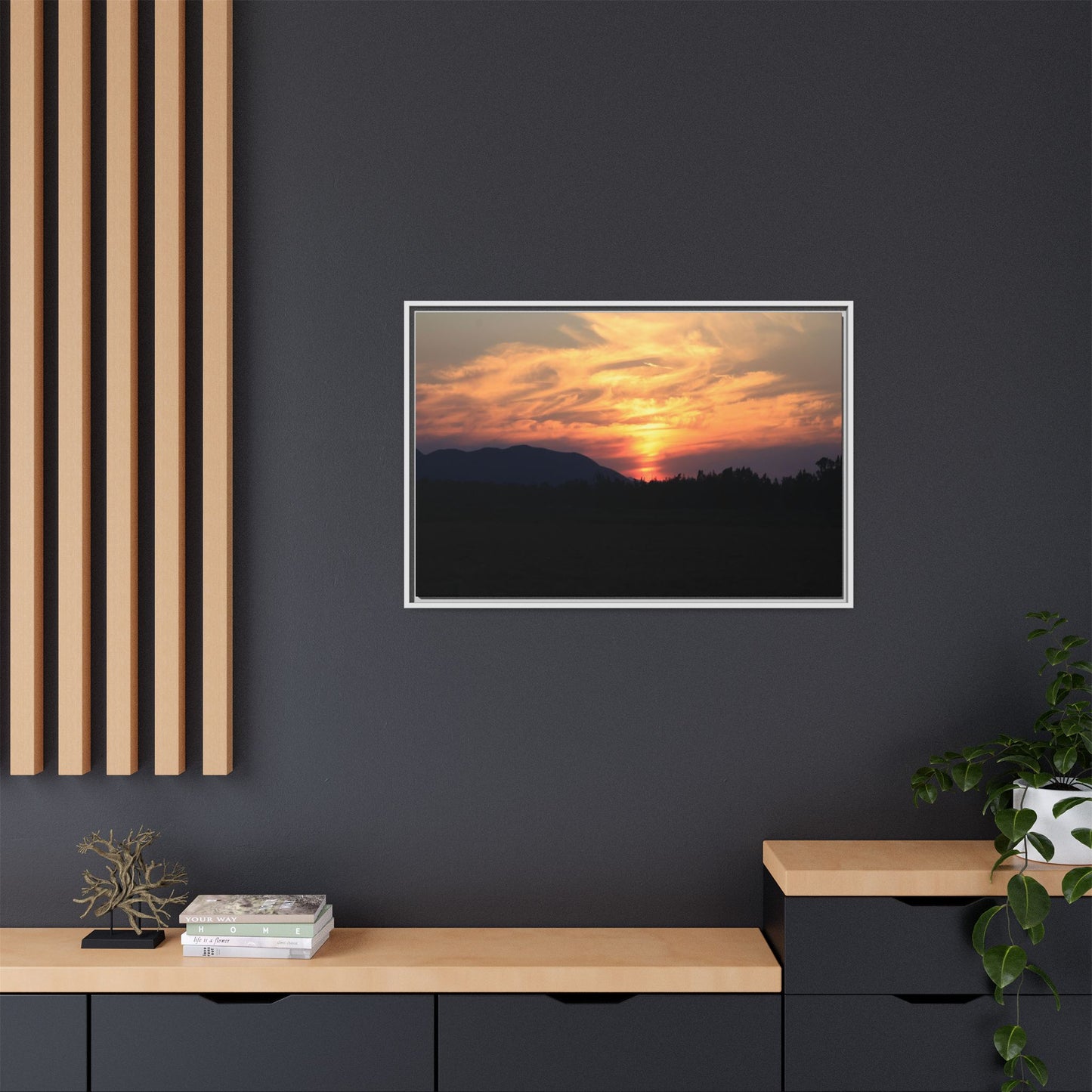 Gilded Horizon - Unique Stretched Canvas Wall Art
