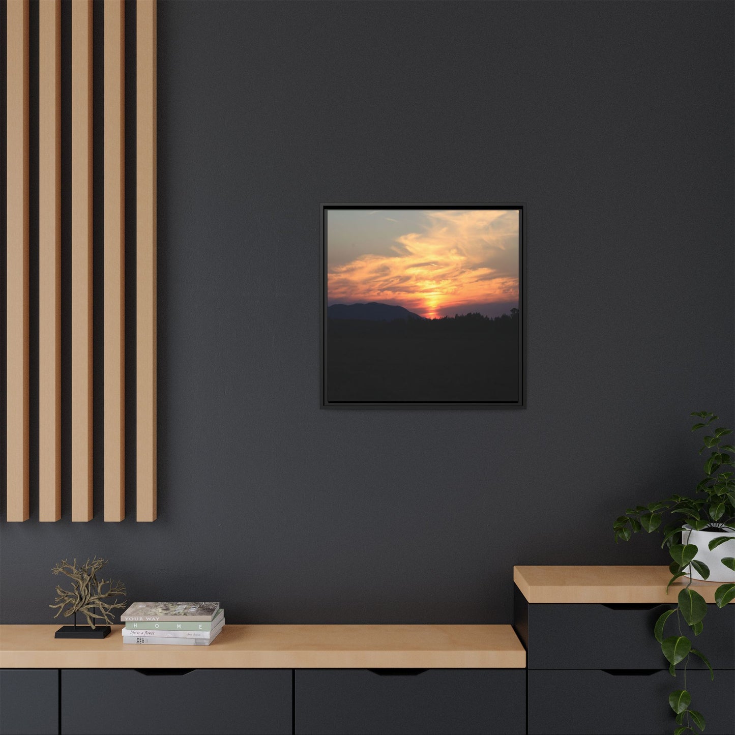 Gilded Horizon - Unique Stretched Canvas Wall Art
