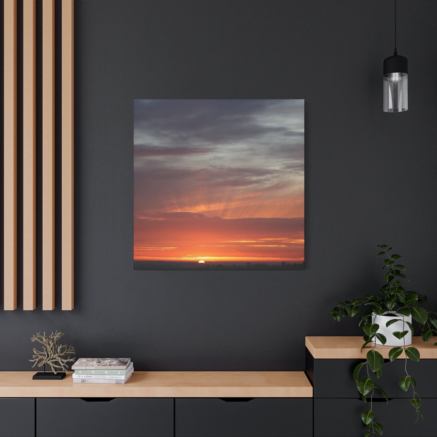 Horizon's Ember - Unique Frameless Canvas Wall Art