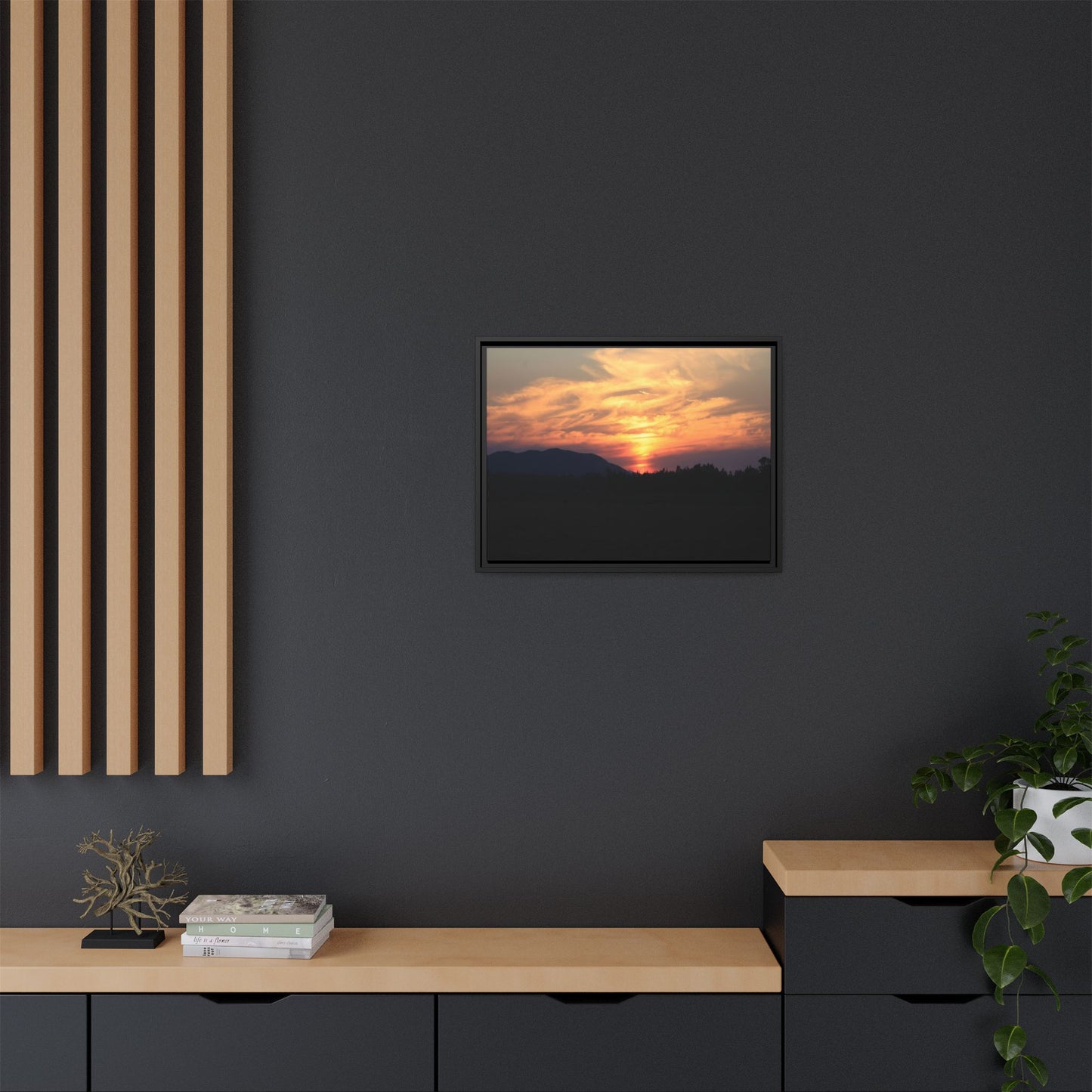 Gilded Horizon - Unique Stretched Canvas Wall Art