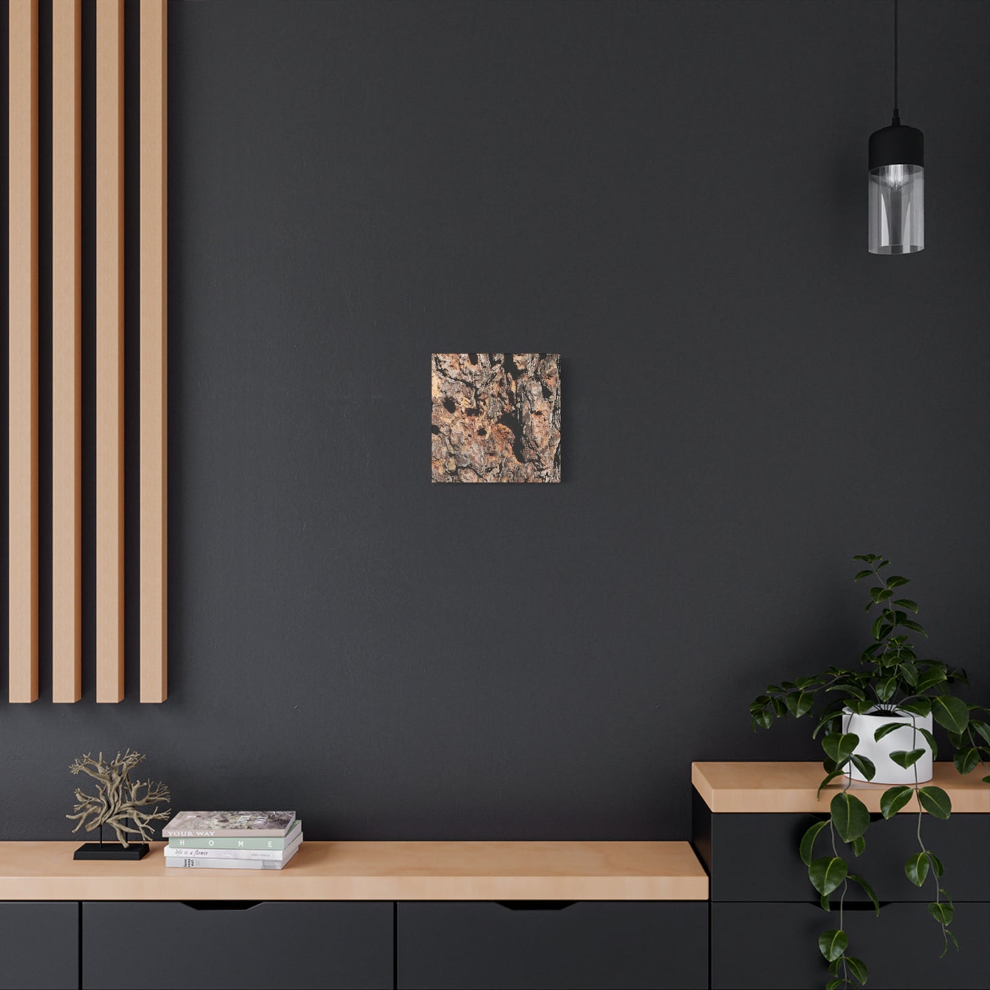 Tree Bark Mosaic - Unique Frameless Canvas Wall Art