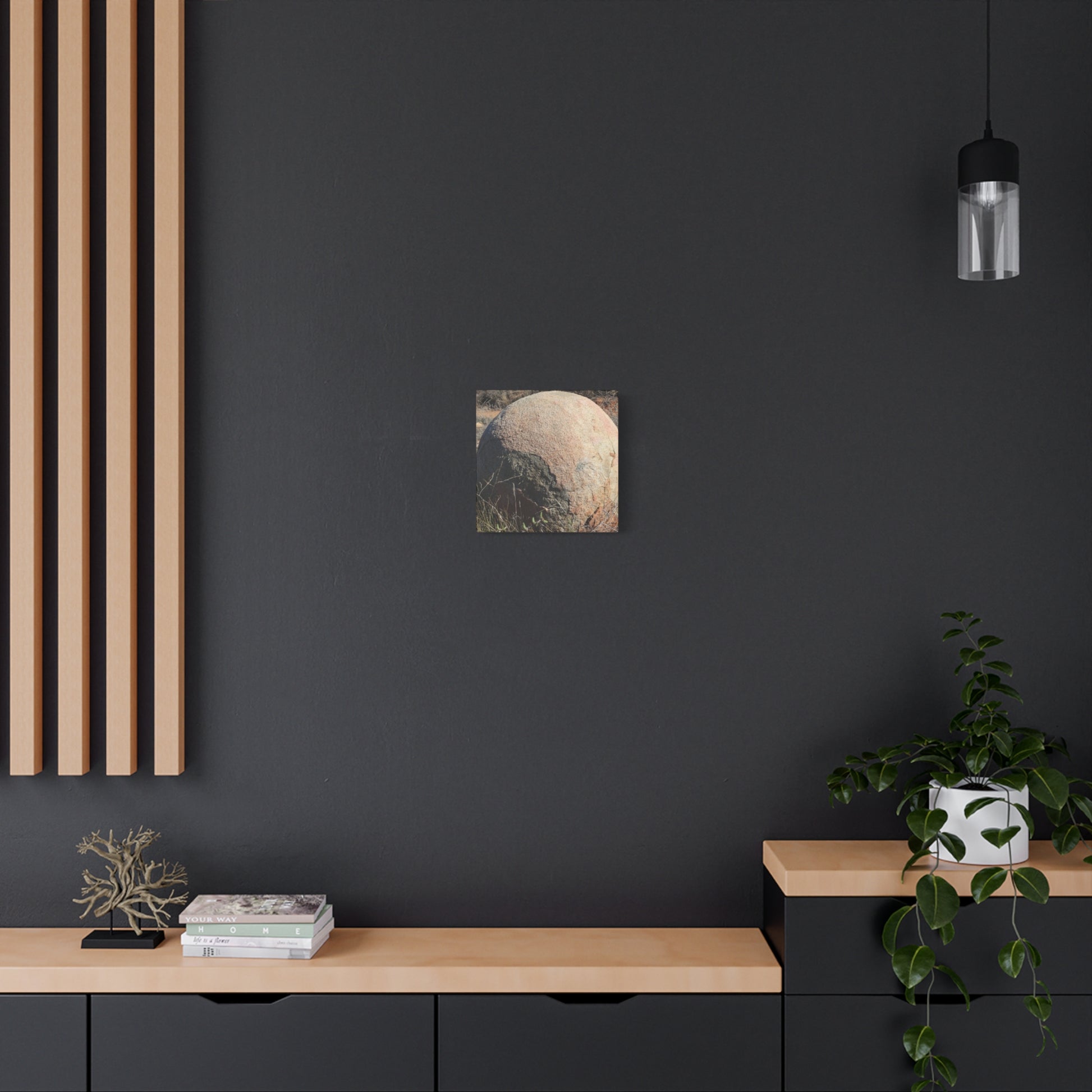 Spherical Stone at Rest - Unique Stretched Canvas Wall Art - Art By Earth