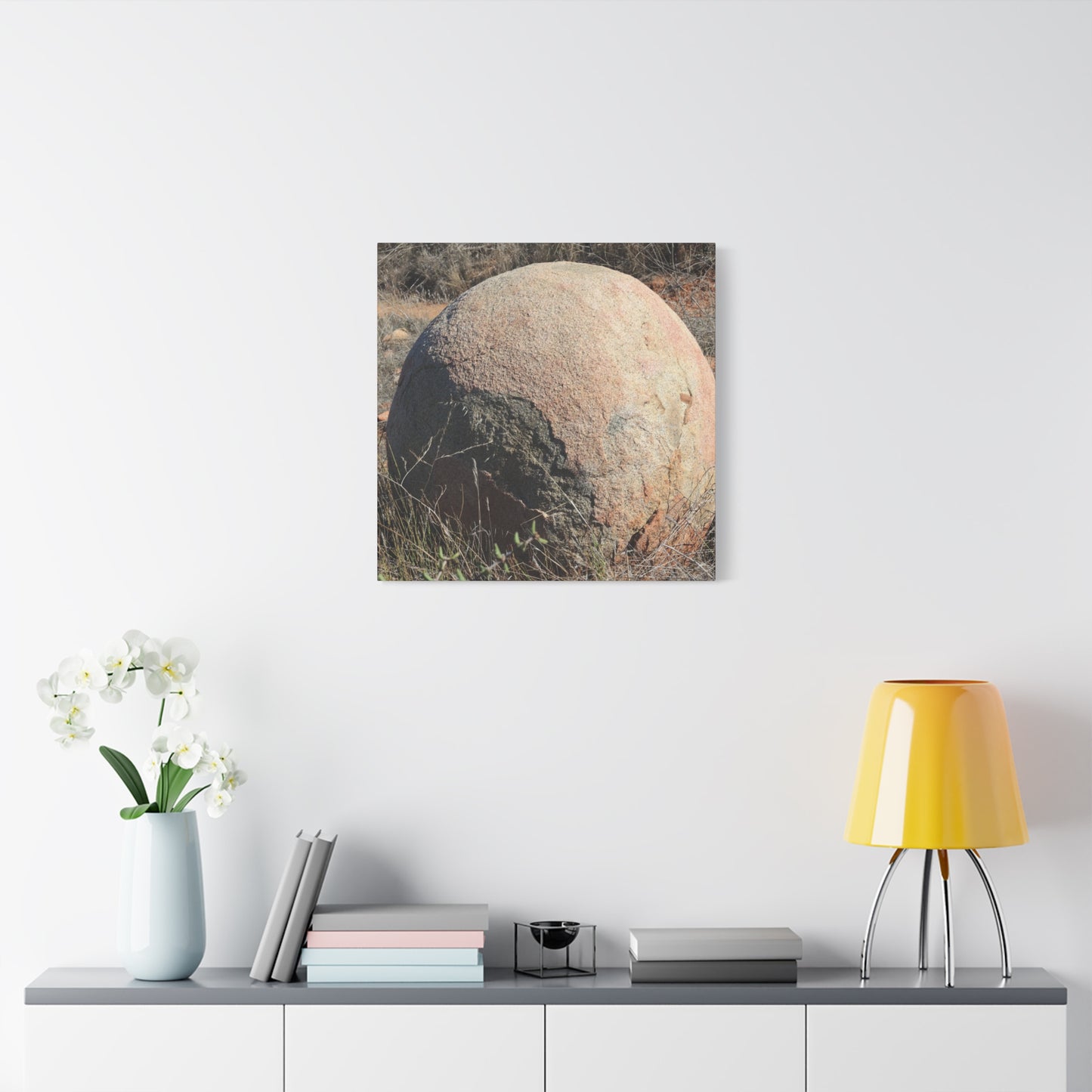Spherical Stone at Rest - Unique Stretched Canvas Wall Art - Art By Earth