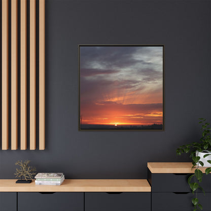 Fiery Horizon - Unique Stretched Canvas Wall Art